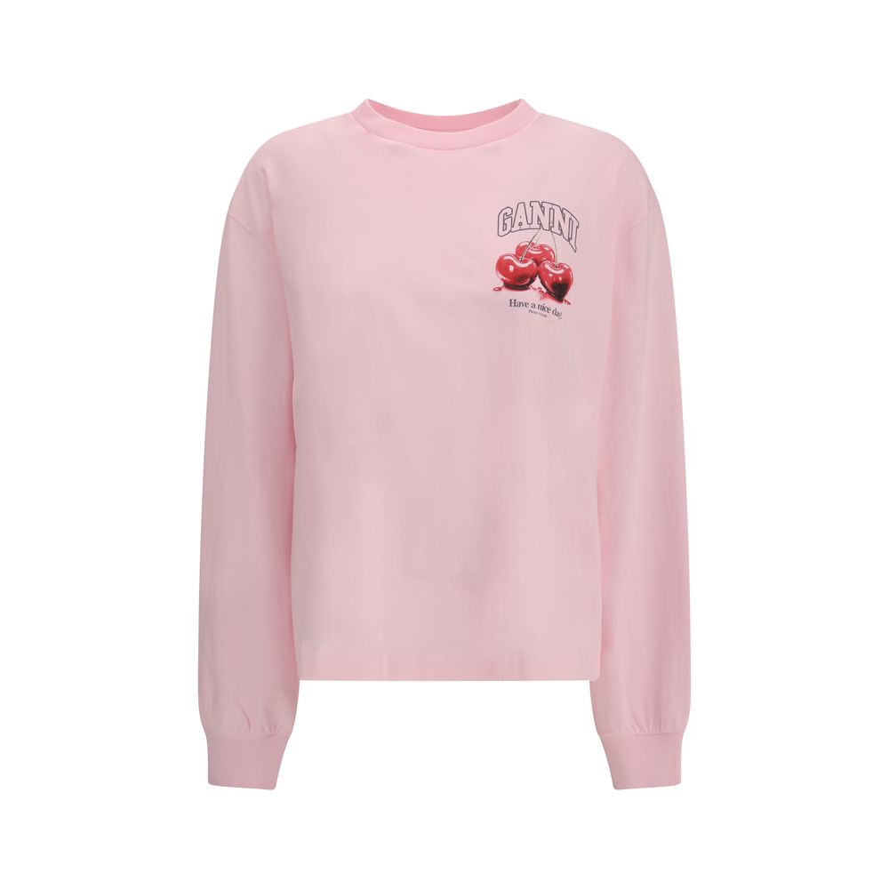 Ganni Multicolor Cotton Long Sleeve T-Shirt | Regal Royce