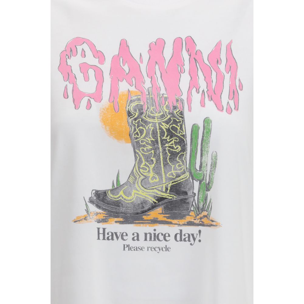 Ganni White Cotton T-Shirt | Regal Royce