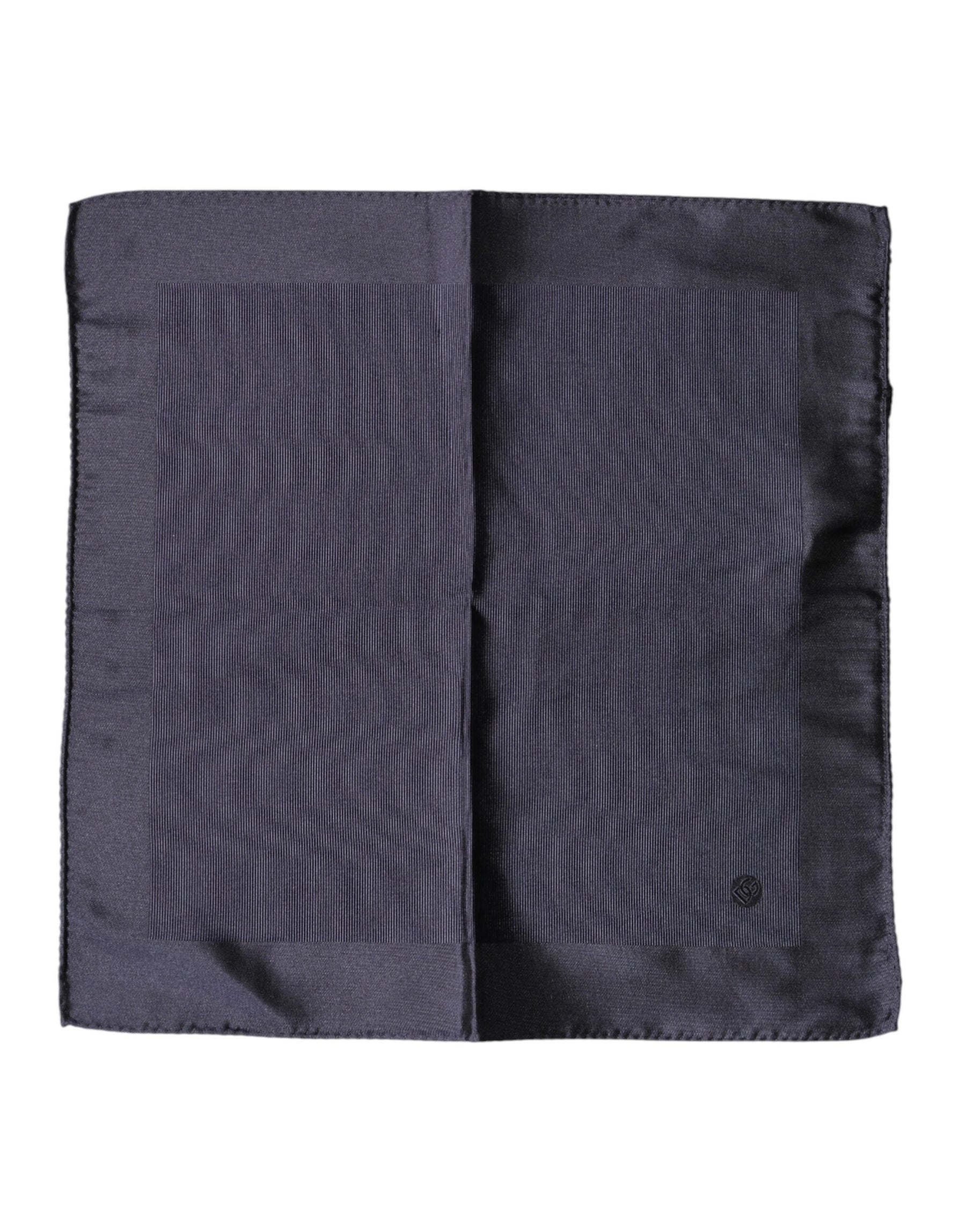 Dolce & Gabbana Blue Logo Silk Men Square Handkerchief Scarf | Regal Royce