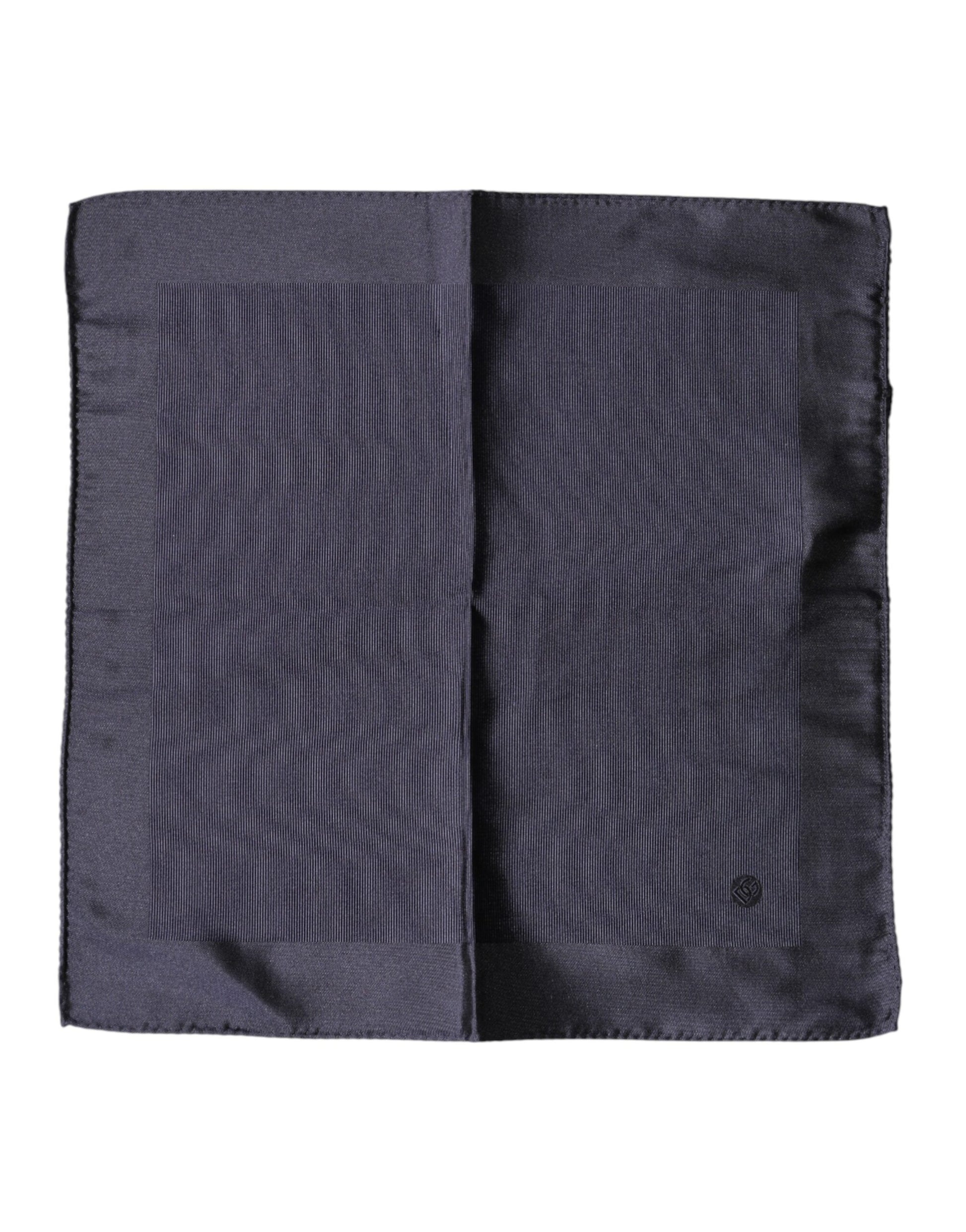 Dolce & Gabbana Blue Logo Silk Men Square Handkerchief Scarf | Regal Royce