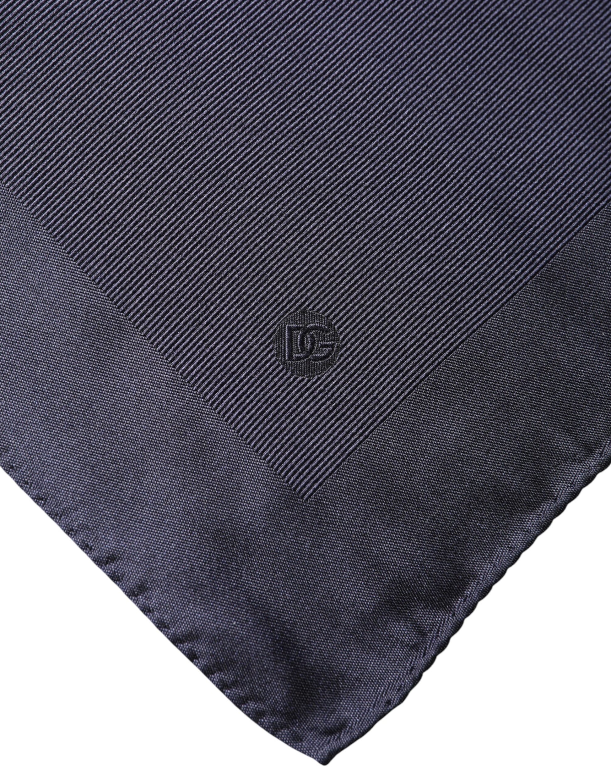 Dolce & Gabbana Blue Logo Silk Men Square Handkerchief Scarf | Regal Royce