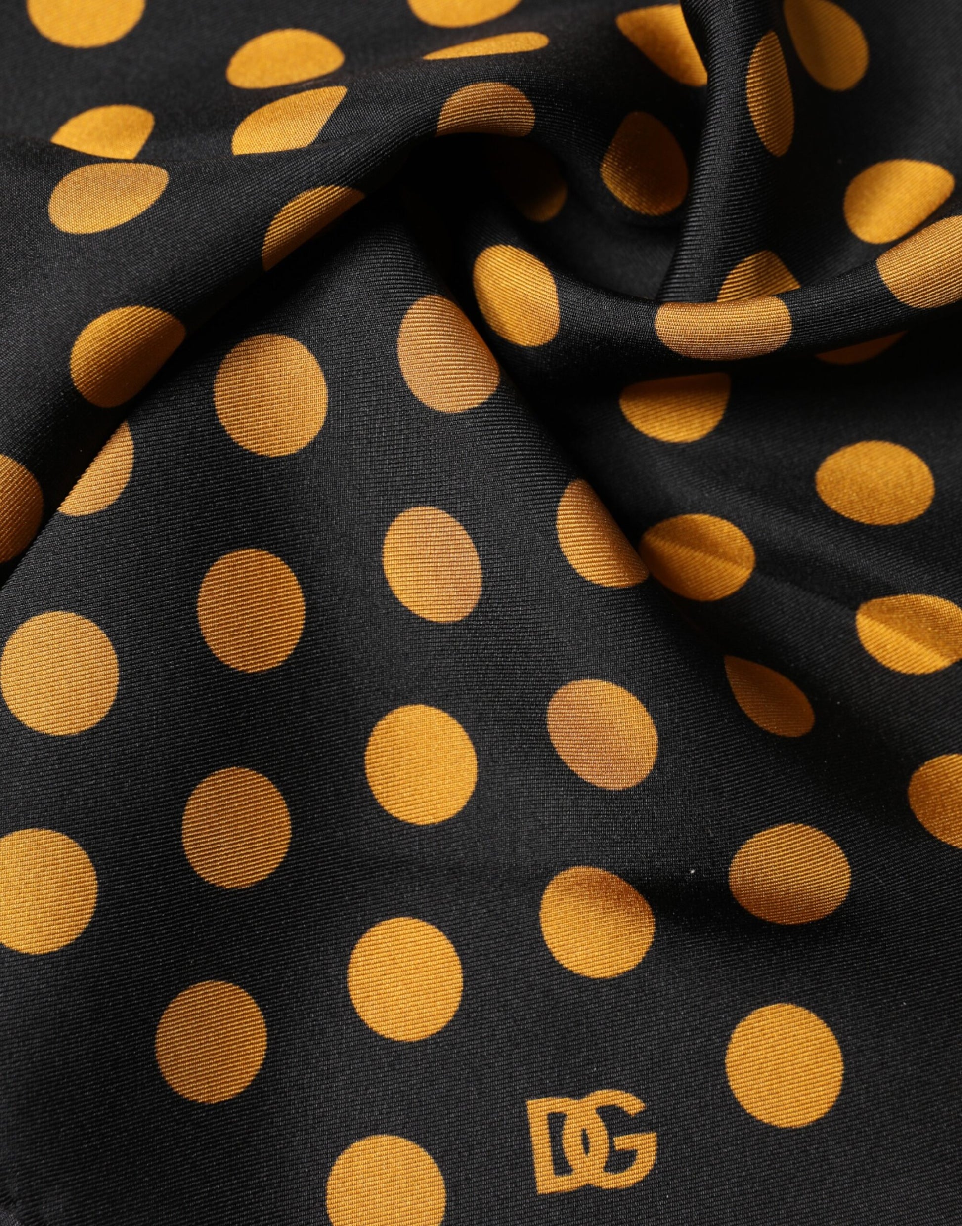 Dolce & Gabbana Black Polka Dot Square Handkerchief Scarf | Regal Royce