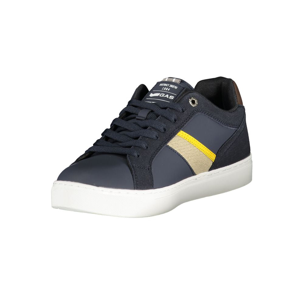 Gas Blue Polyester Men Sneaker | Regal Royce