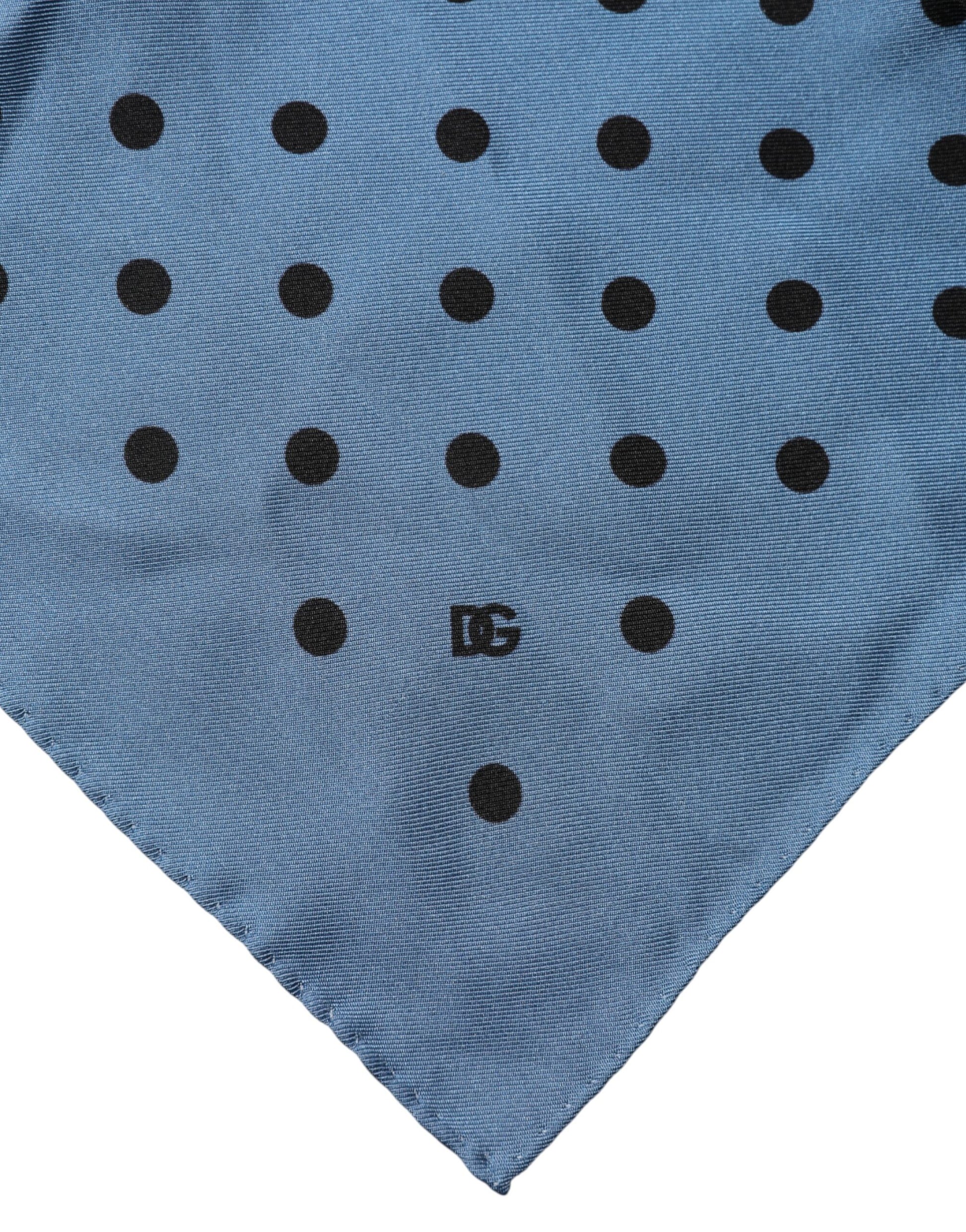 Dolce & Gabbana Blue Polka Dot Square Handkerchief Scarf | Regal Royce