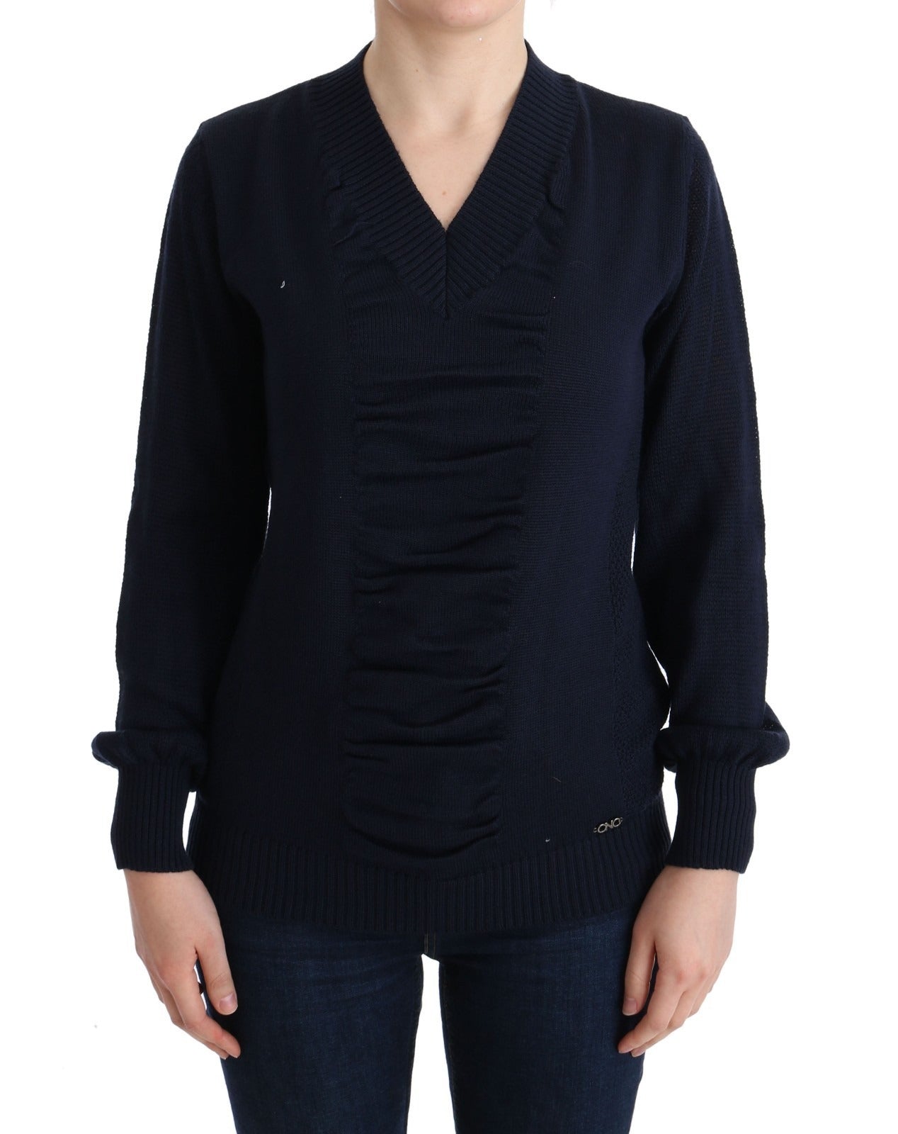 Costume National Blue V-Neck Lightweight Jumper Sweater | Regal Royce