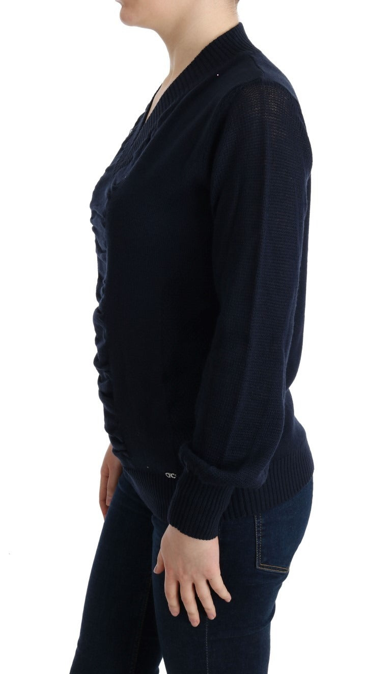 Costume National Blue V-Neck Lightweight Jumper Sweater | Regal Royce