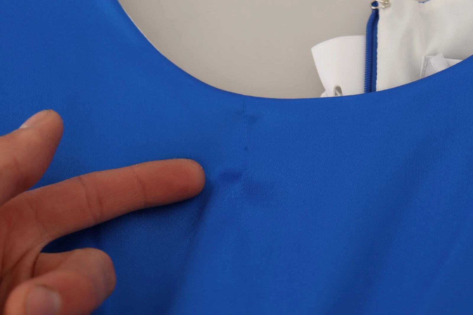 Parosh Acetate Royal Blue Roundneck Sleeveless Sheath Midi Dress | Regal Royce