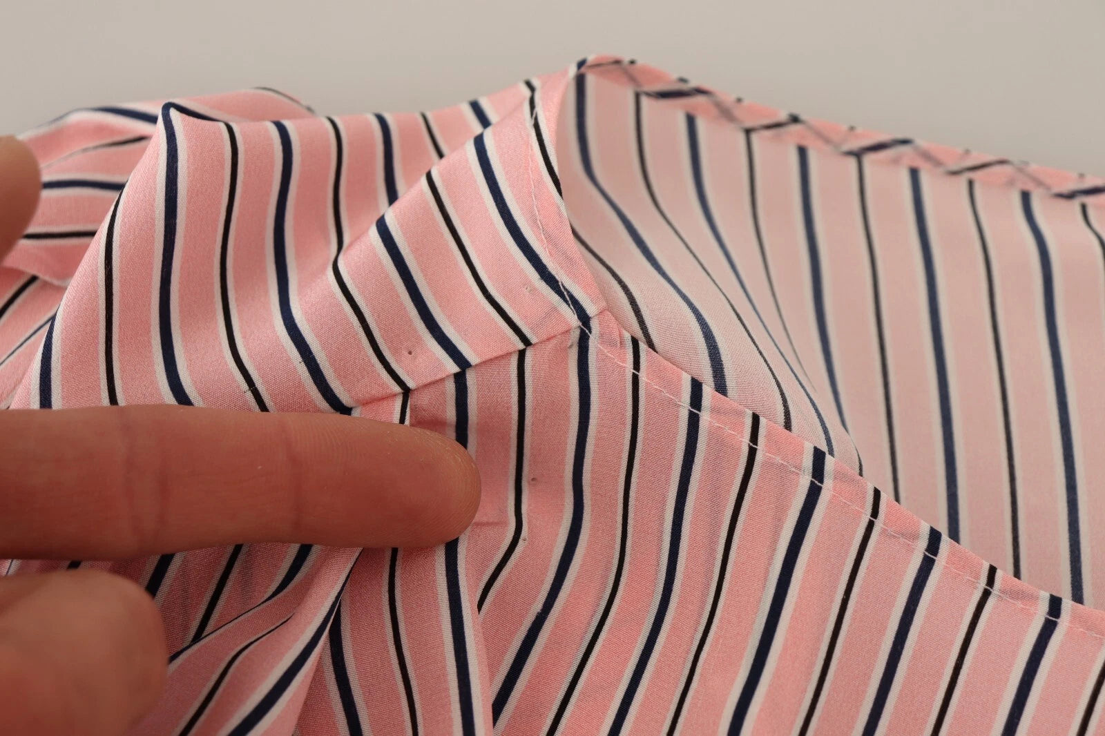 Ermanno Scervino Pink Stripes Long Sleeves Sheath Midi Dress | Regal Royce