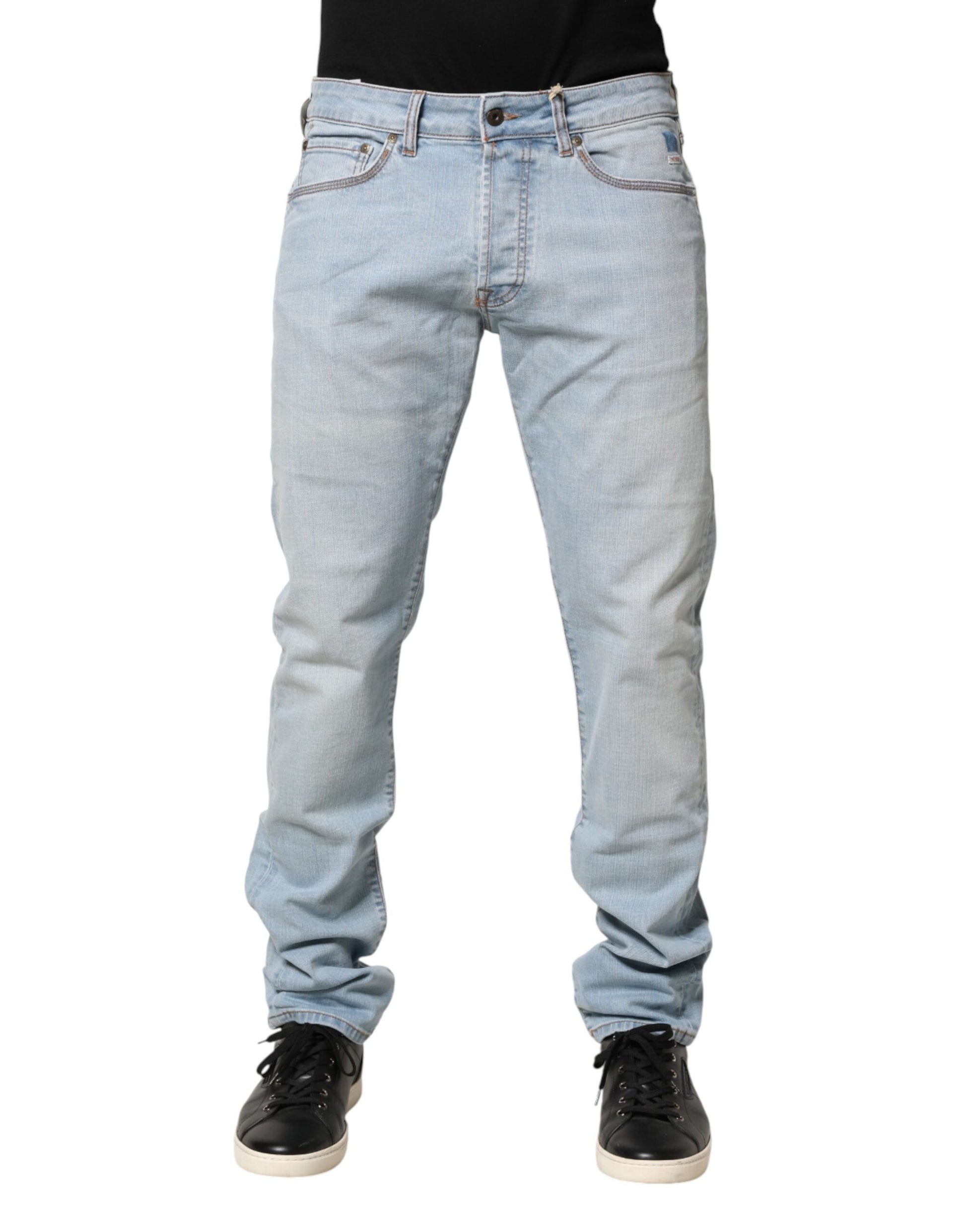 Roy Roger's Light Blue JOSH Slim Fit Mid Waist Men Denim Jeans | Regal Royce