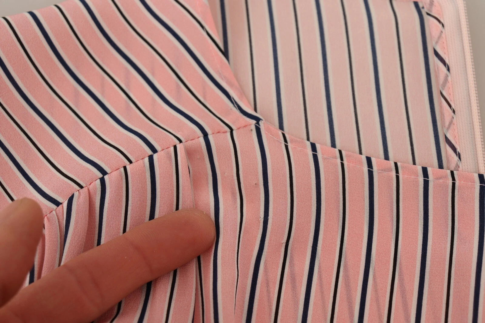 Ermanno Scervino Pink Stripes Long Sleeves Sheath Midi Dress | Regal Royce