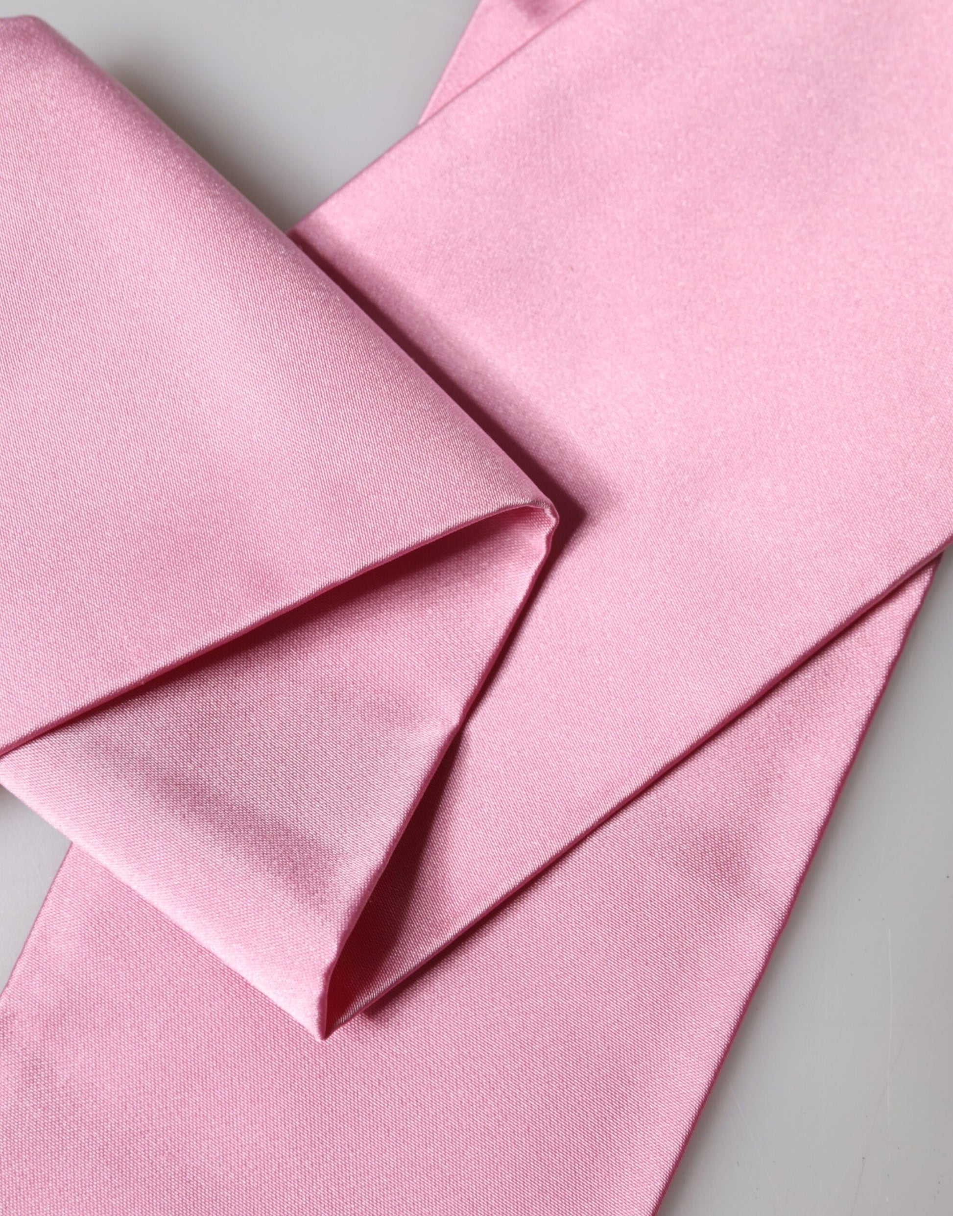 Dolce & Gabbana Pink Silk Fringes Neck Wrap Foulard Scarf | Regal Royce