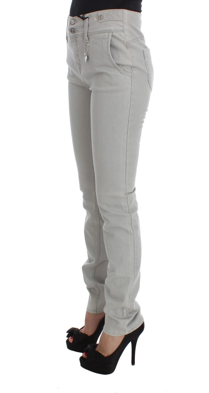 Costume National Pants Gray Cotton Blend Super Slim Fit Jeans | Regal Royce