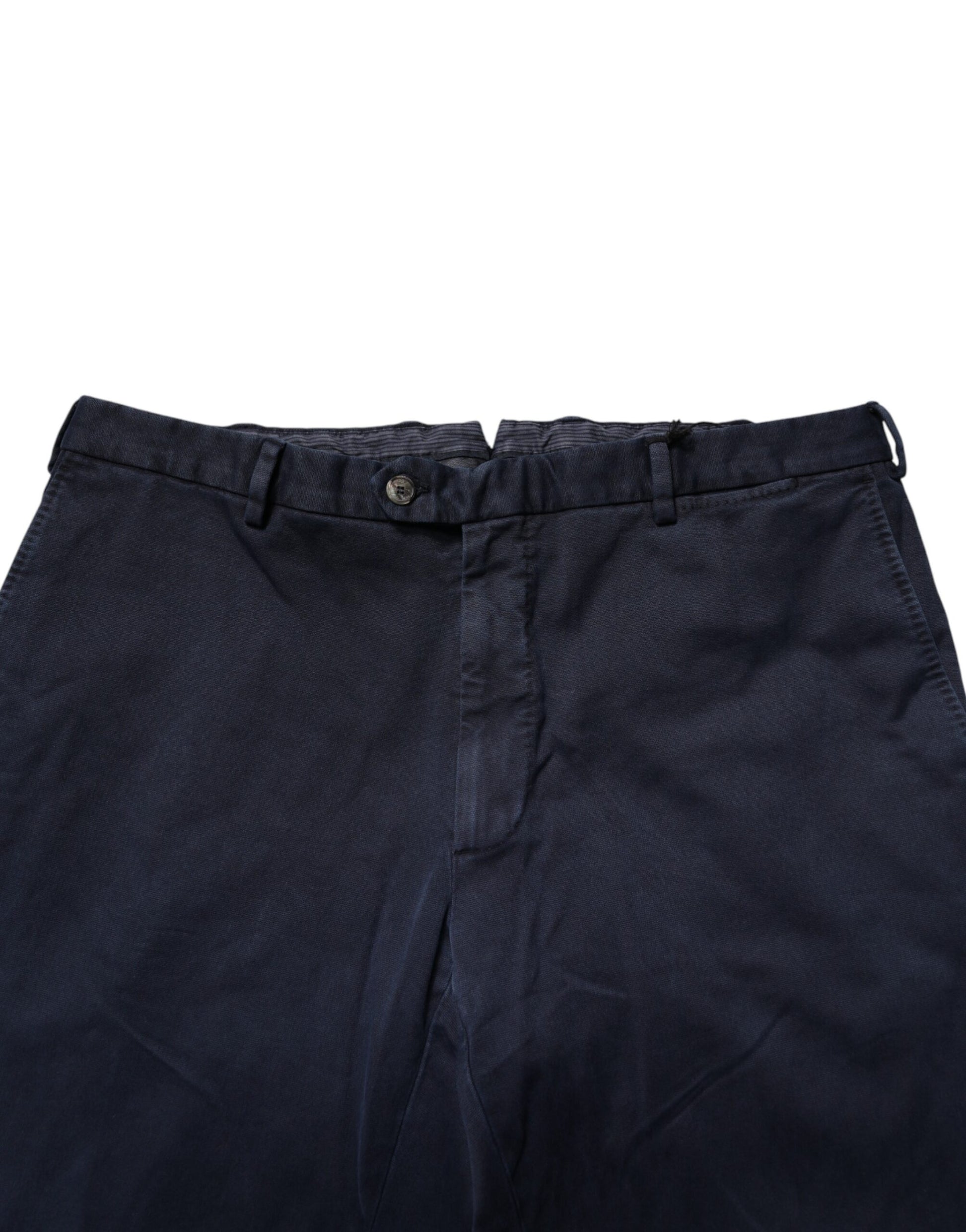 Santaniello Dark Blue Mid Waist Skinny Chino Trouser Pants | Regal Royce