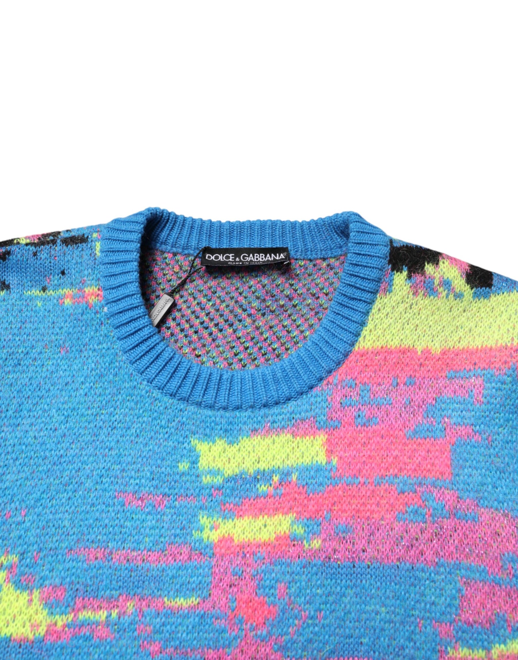 Dolce & Gabbana Multicolor Men Crew Neck Pullover Sweater | Regal Royce