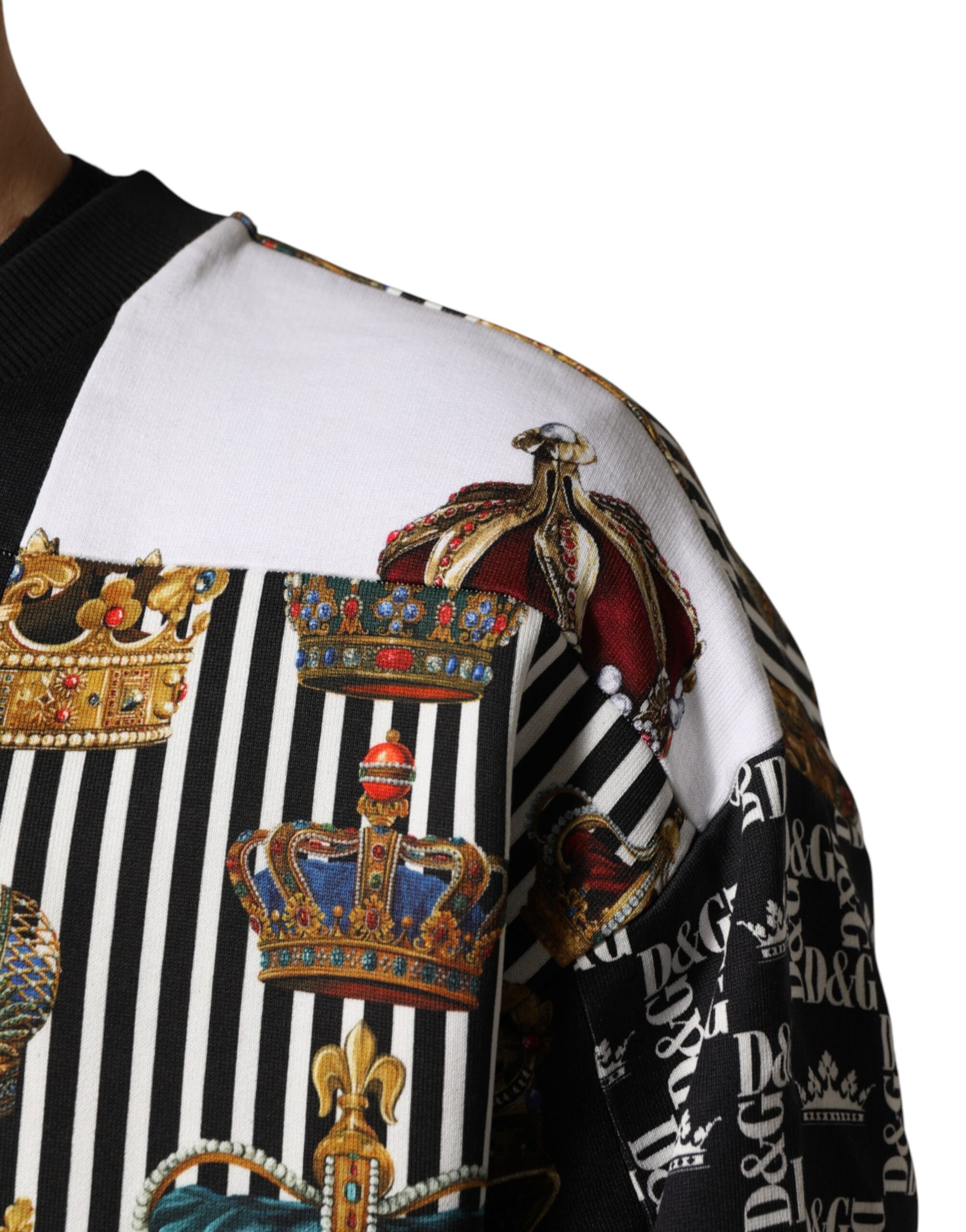 Dolce & Gabbana Multicolor Crown Print Sweatshirt Sweater | Regal Royce