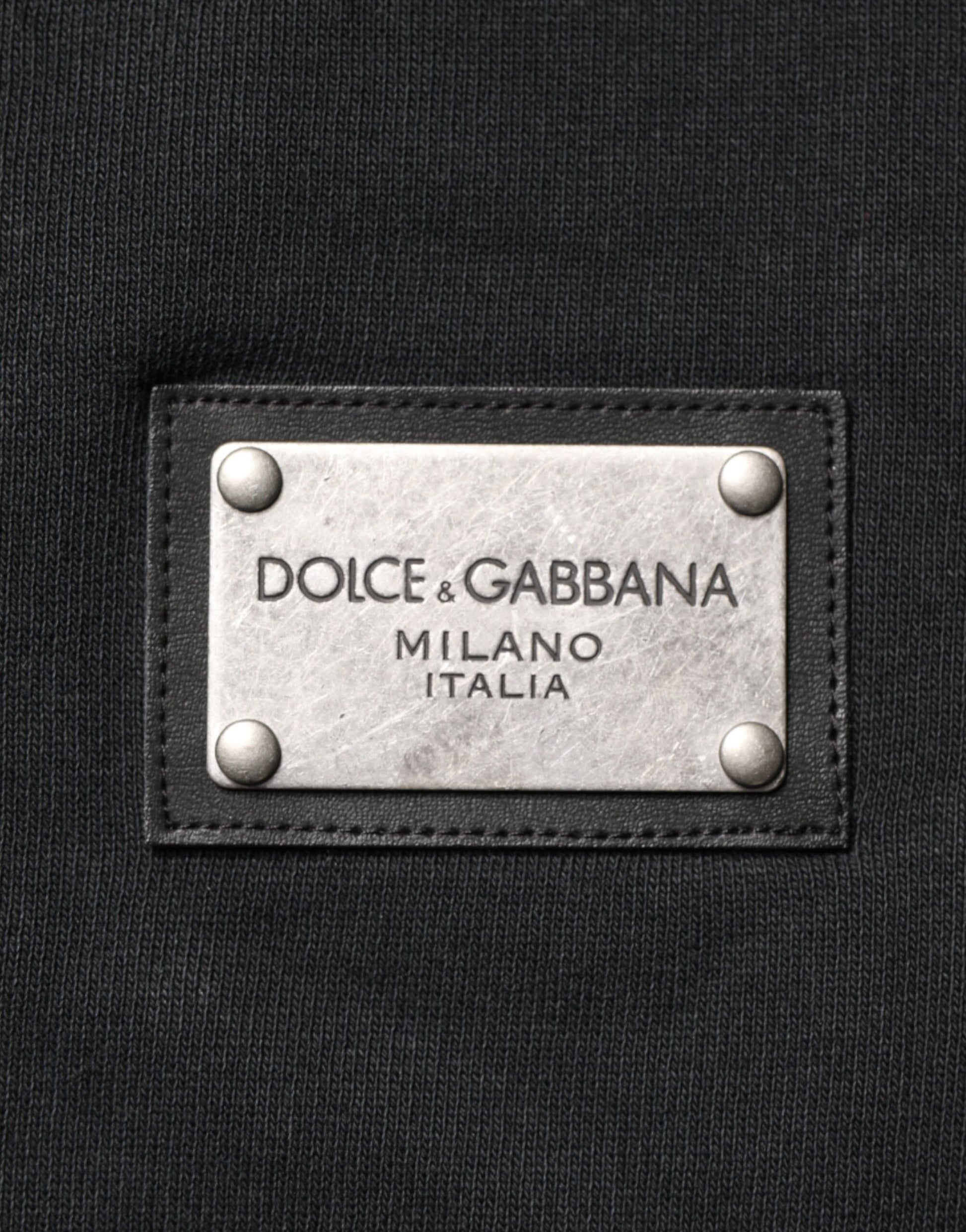 Dolce & Gabbana Black Full Zip Hooded Men Sweatshirt Sweater | Regal Royce