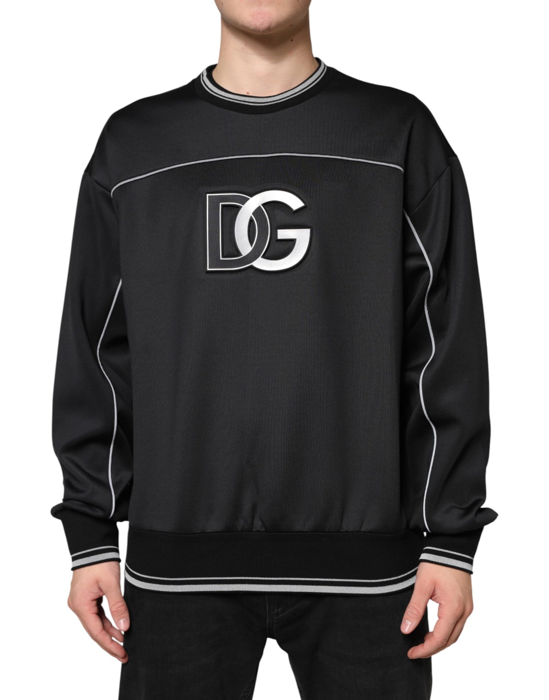 Dolce & Gabbana Black DG Logo Crew Neck Sweatshirt Sweater | Regal Royce