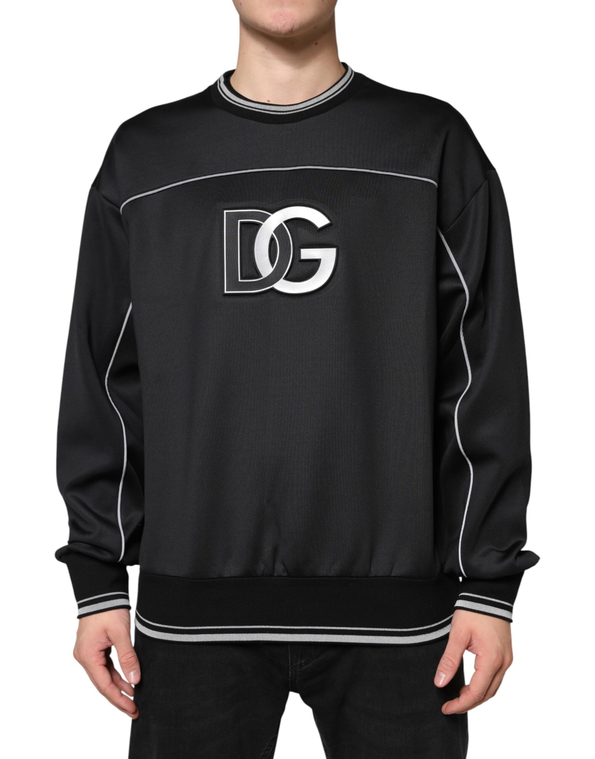 Dolce & Gabbana Black DG Logo Crew Neck Sweatshirt Sweater | Regal Royce