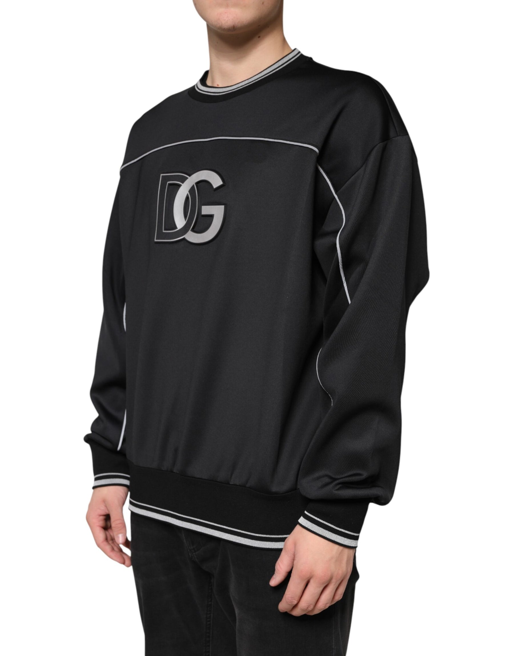 Dolce & Gabbana Black DG Logo Crew Neck Sweatshirt Sweater | Regal Royce