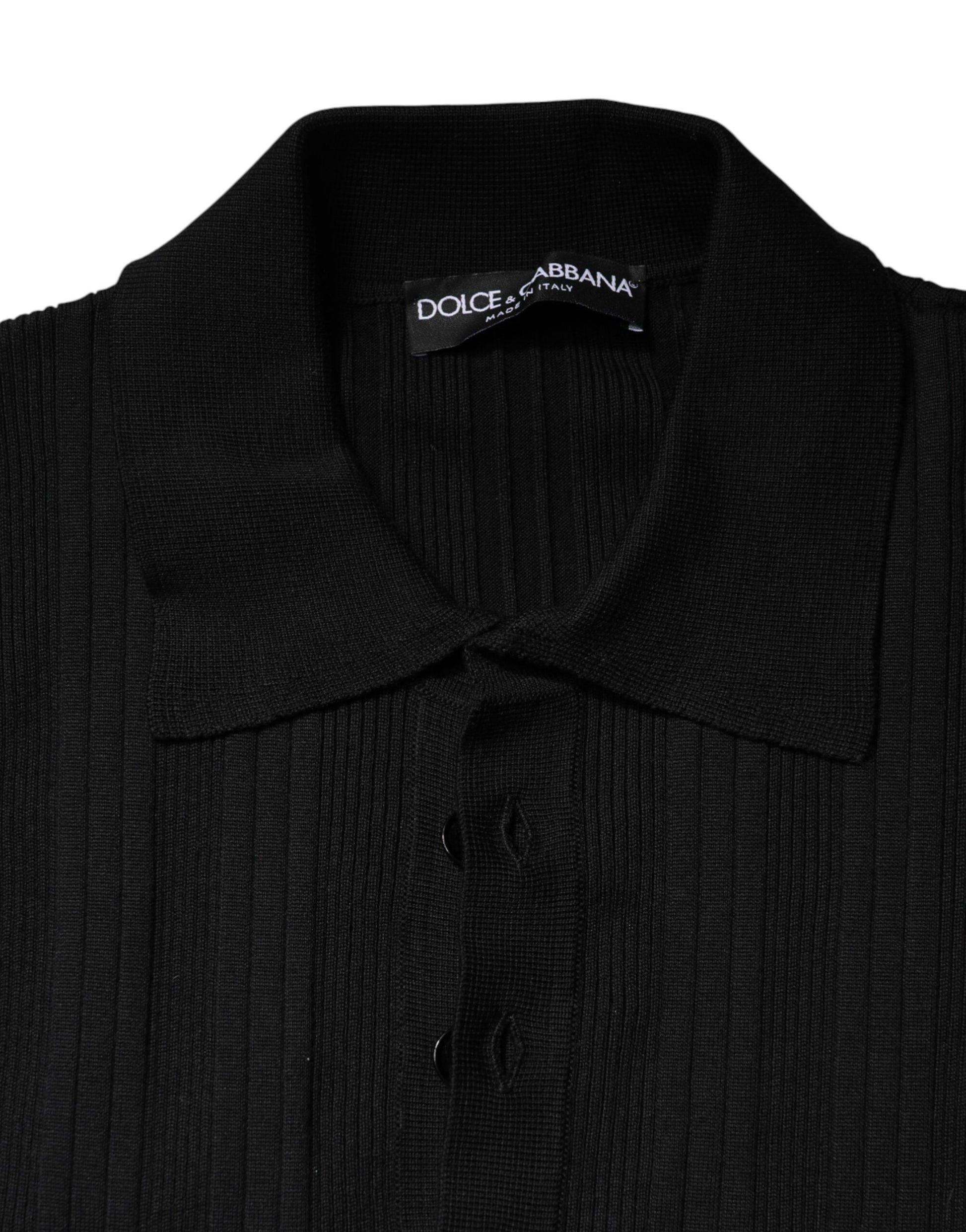 Dolce & Gabbana Black Crest Long Sleeve Men Pullover Sweater | Regal Royce