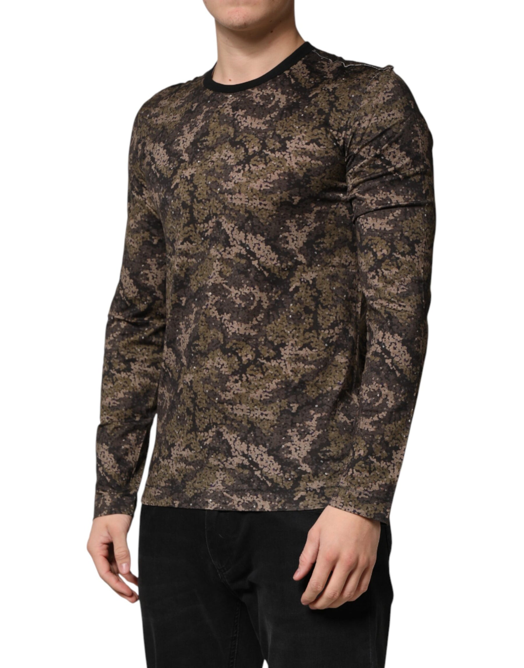 Dolce & Gabbana Multicolor Camouflage Long Sleeves T-shirt | Regal Royce