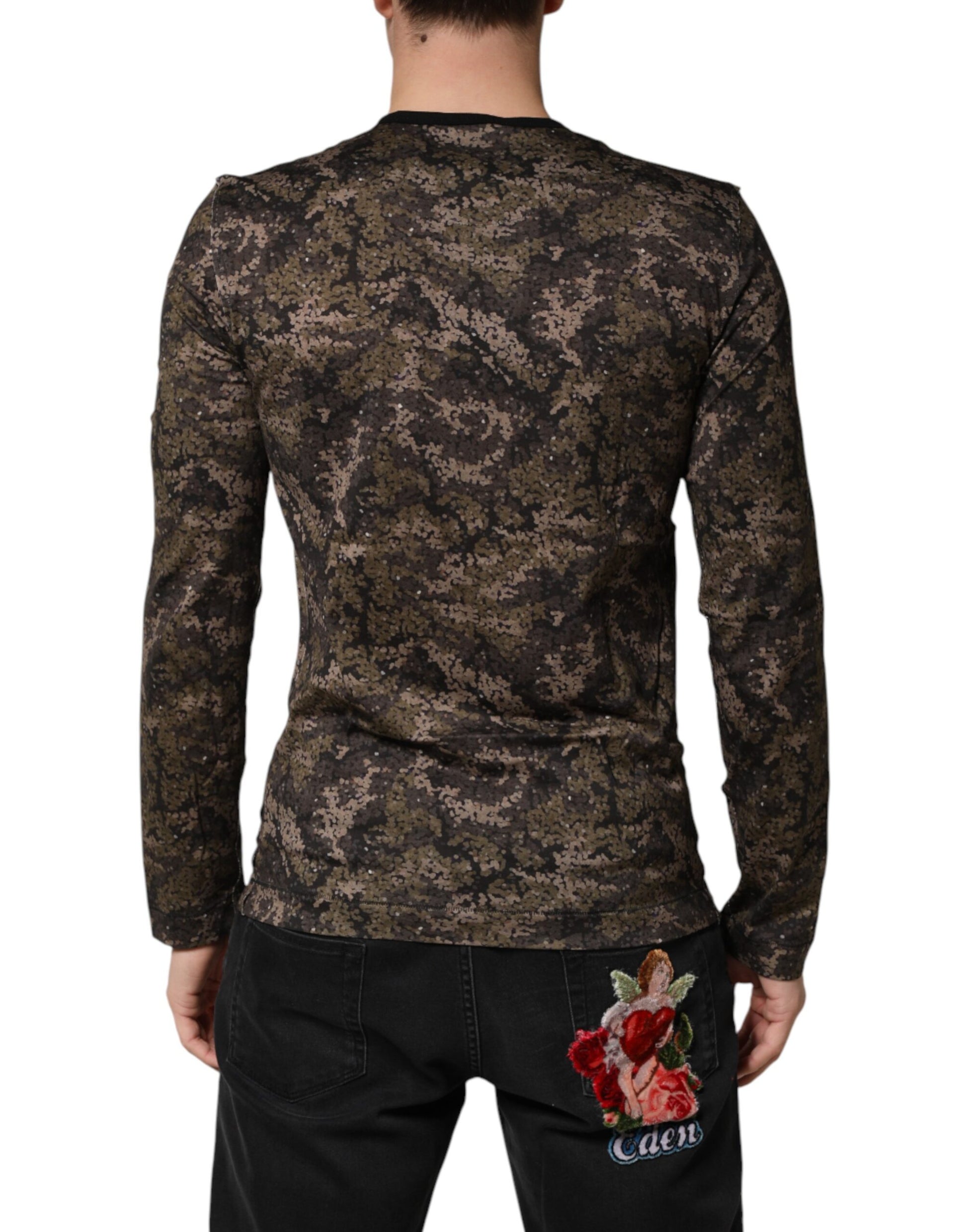Dolce & Gabbana Multicolor Camouflage Long Sleeves T-shirt | Regal Royce