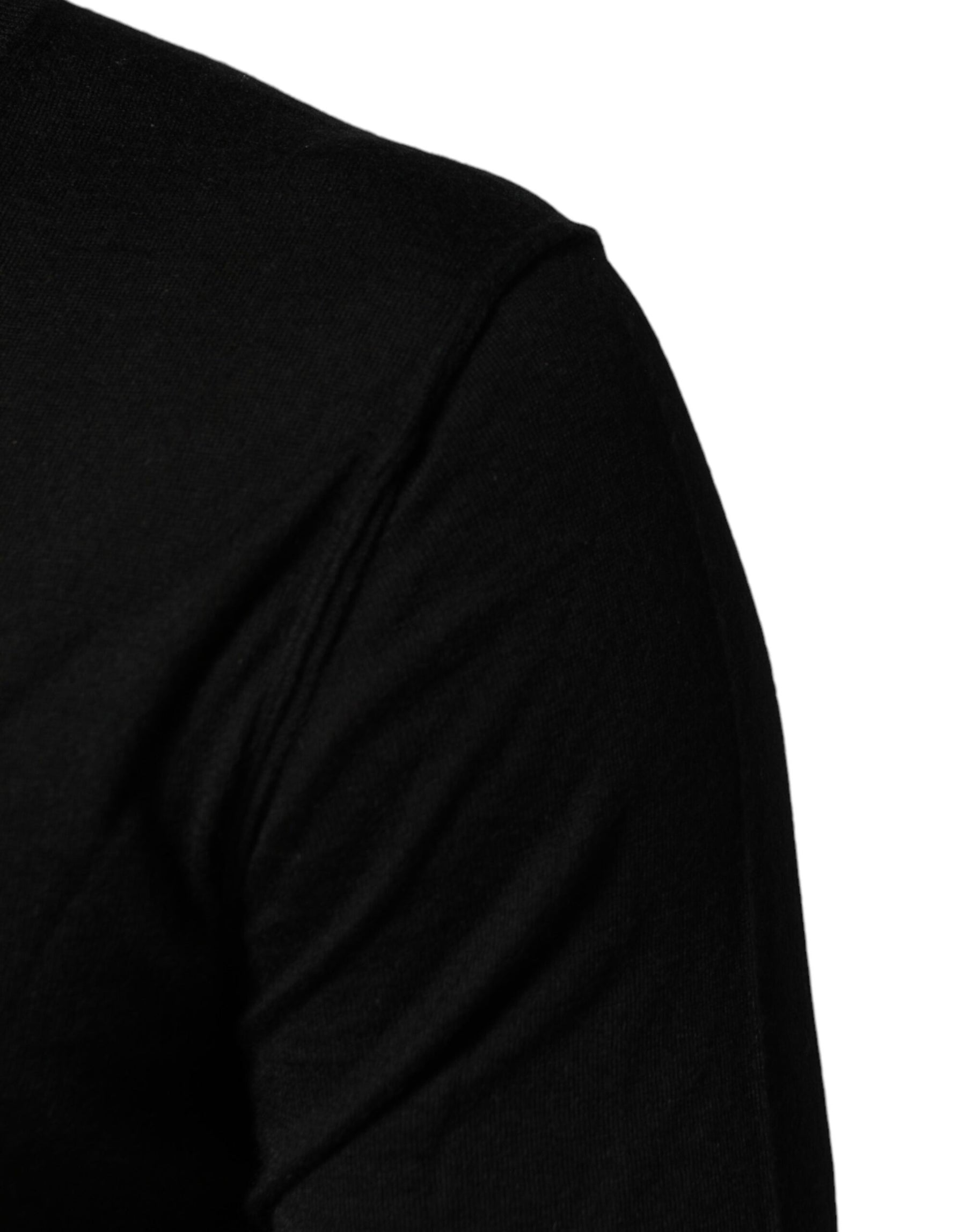 Dolce & Gabbana Black Cashmere V-Neck Men Pullover Sweater | Regal Royce