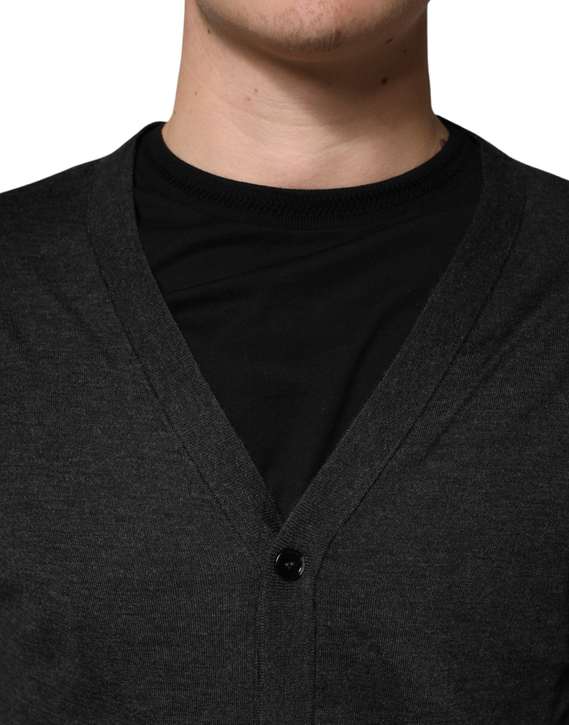 Dolce & Gabbana Black Cashmere Buttoned Men Cardigan Sweater | Regal Royce