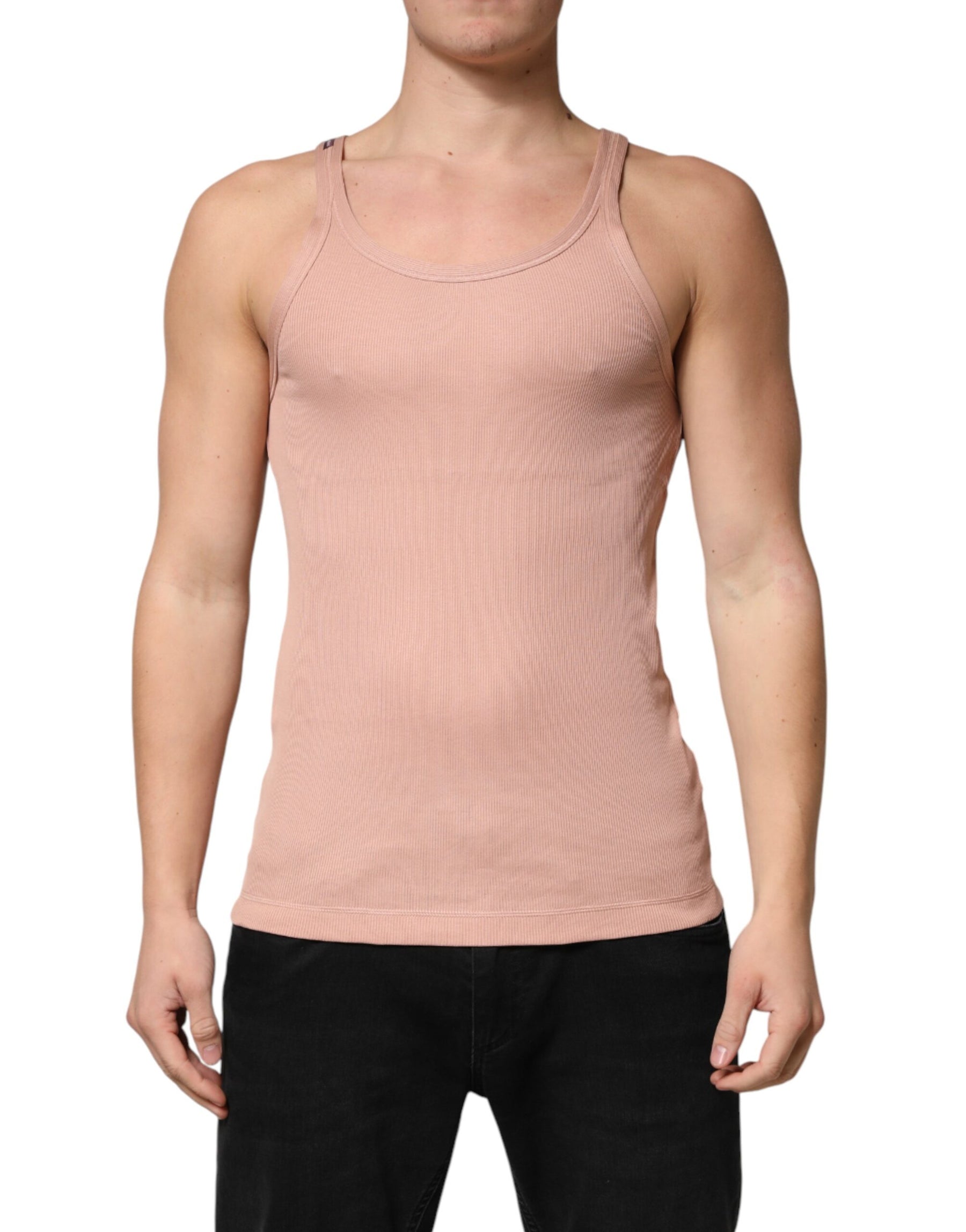 Dolce & Gabbana Pink Sleeveless Round Neck Tank Top  T-shirt | Regal Royce