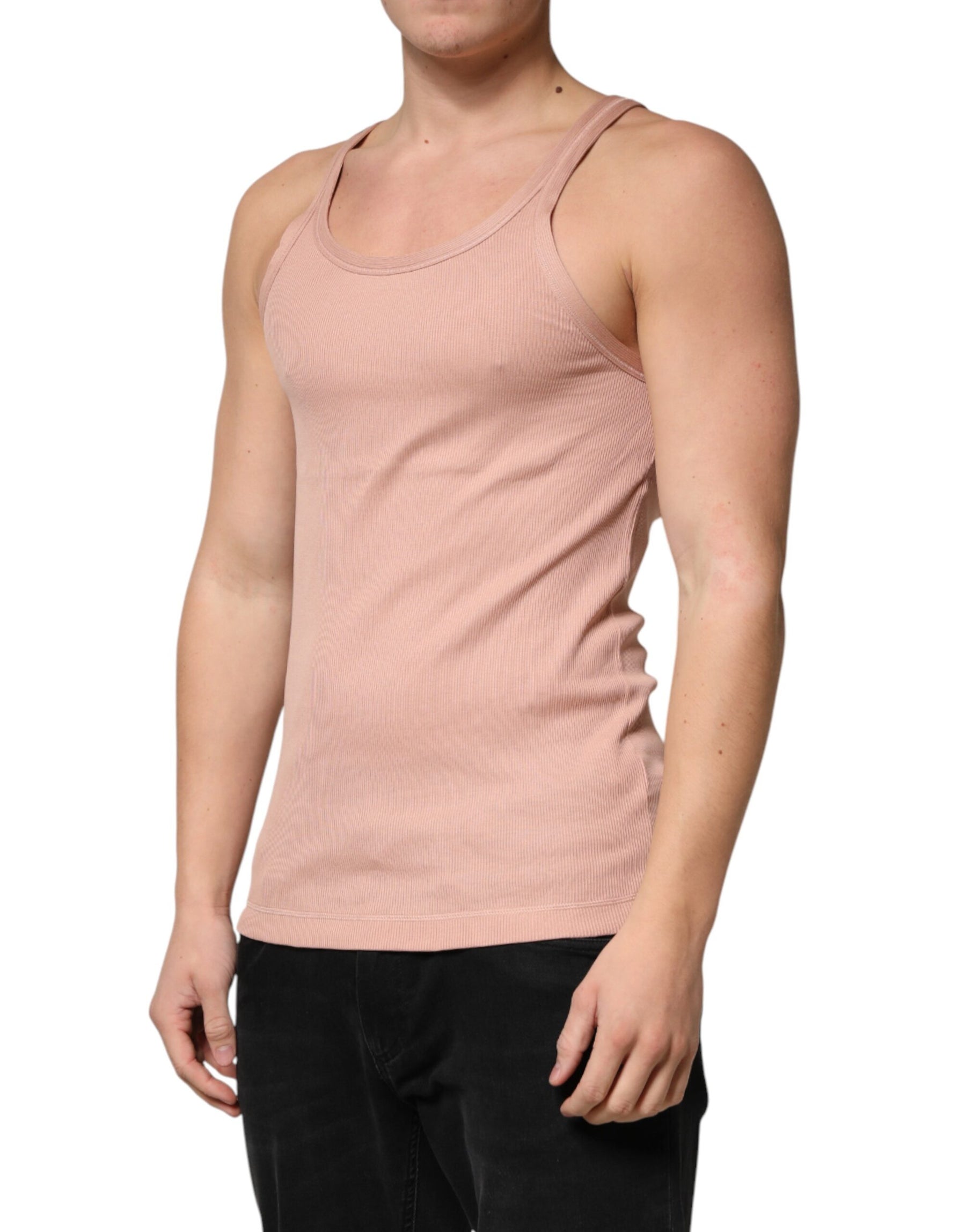 Dolce & Gabbana Pink Sleeveless Round Neck Tank Top  T-shirt | Regal Royce