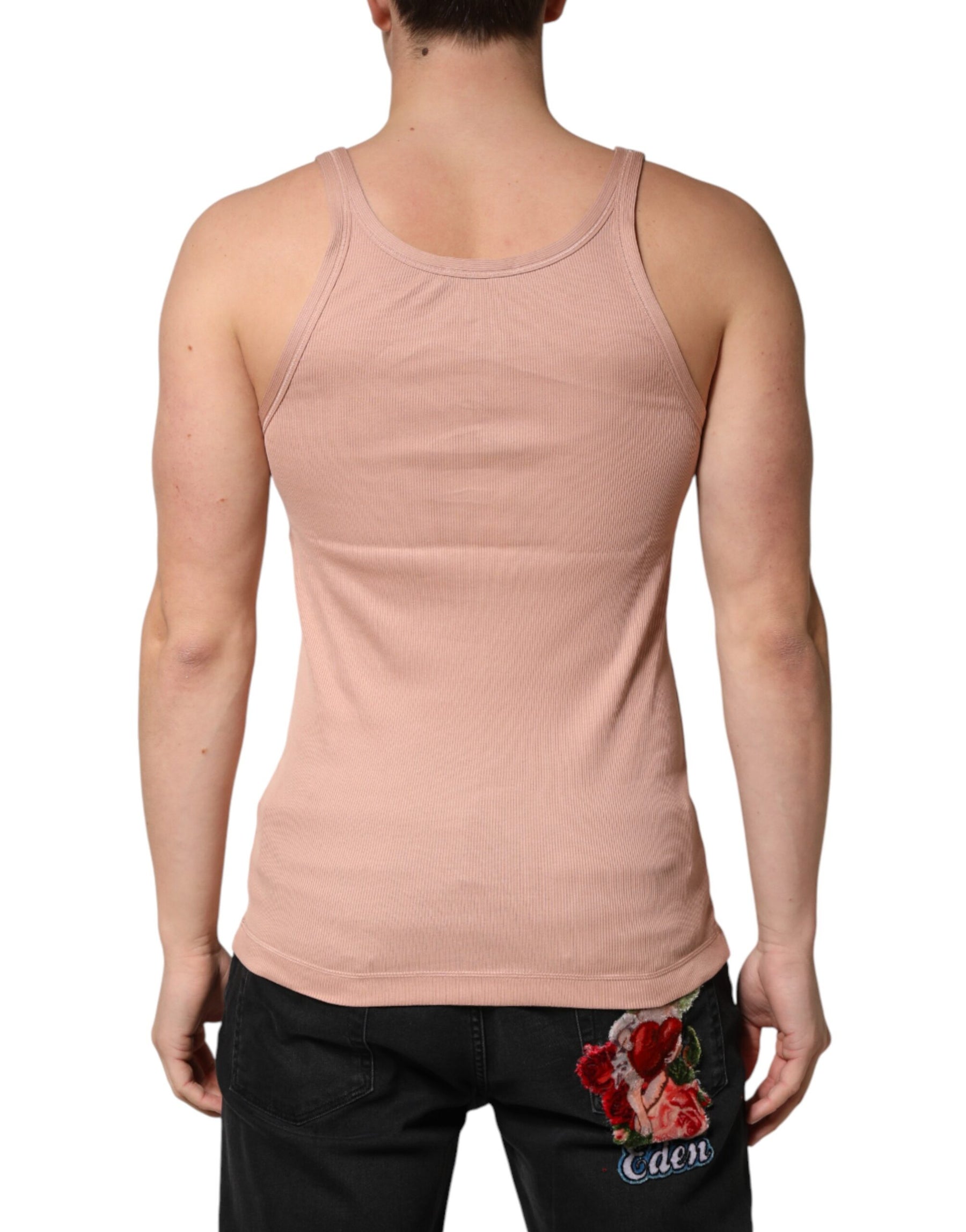 Dolce & Gabbana Pink Sleeveless Round Neck Tank Top  T-shirt | Regal Royce