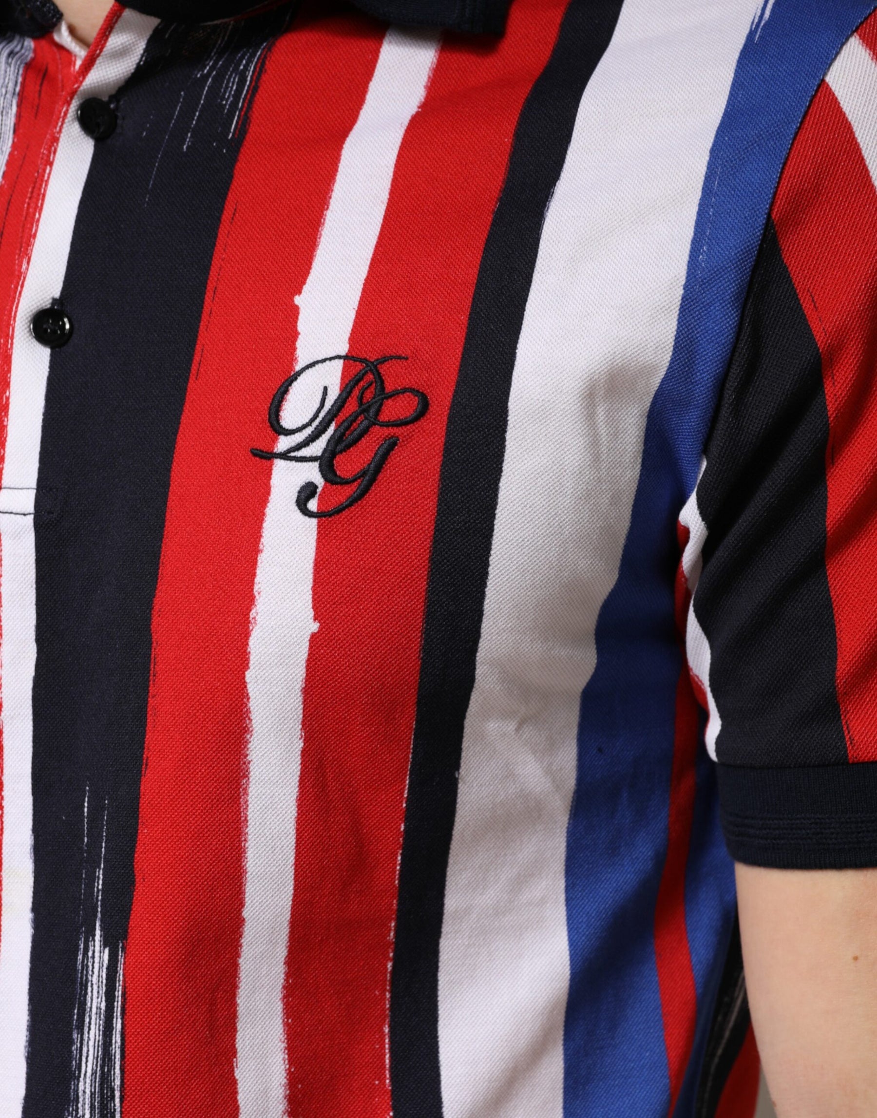 Dolce & Gabbana Multicolor Stripes Cotton Men Polo T-shirt | Regal Royce