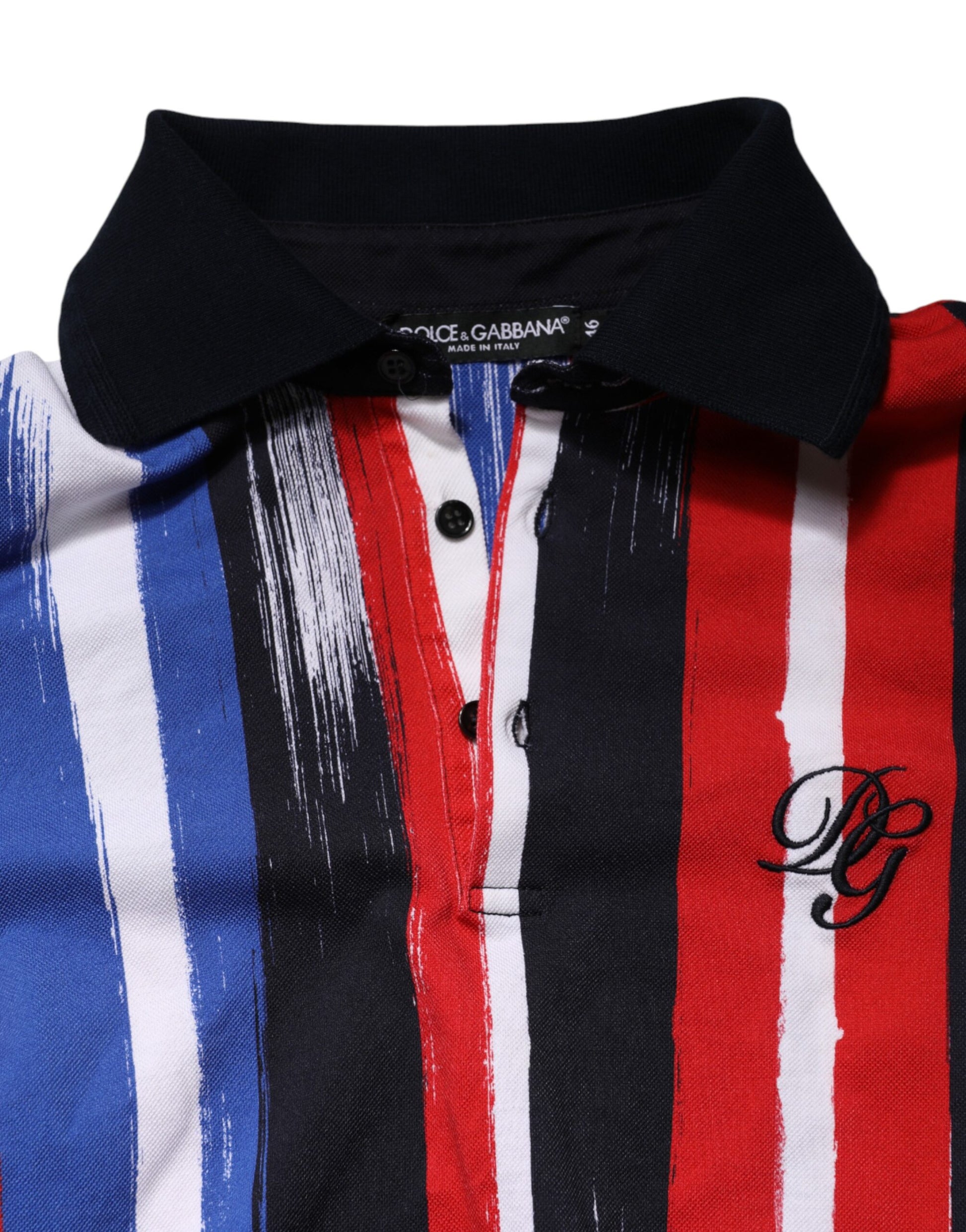 Dolce & Gabbana Multicolor Stripes Cotton Men Polo T-shirt | Regal Royce