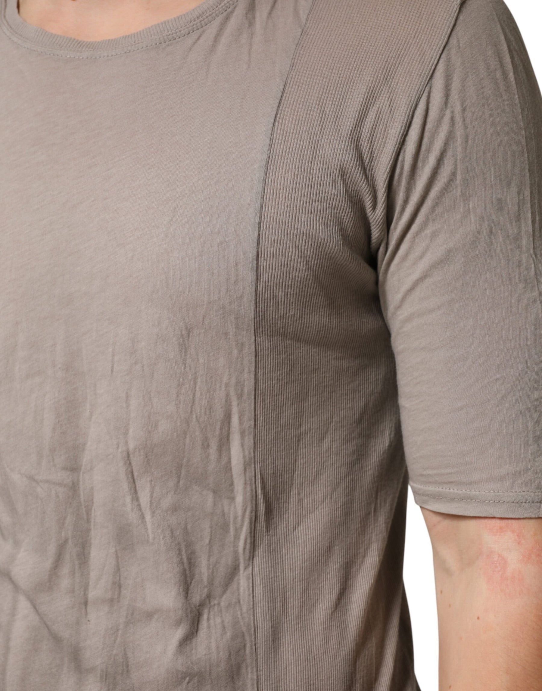 Laneus Gray Two Tone Cotton Round Neck Short Sleeves T-shirt | Regal Royce