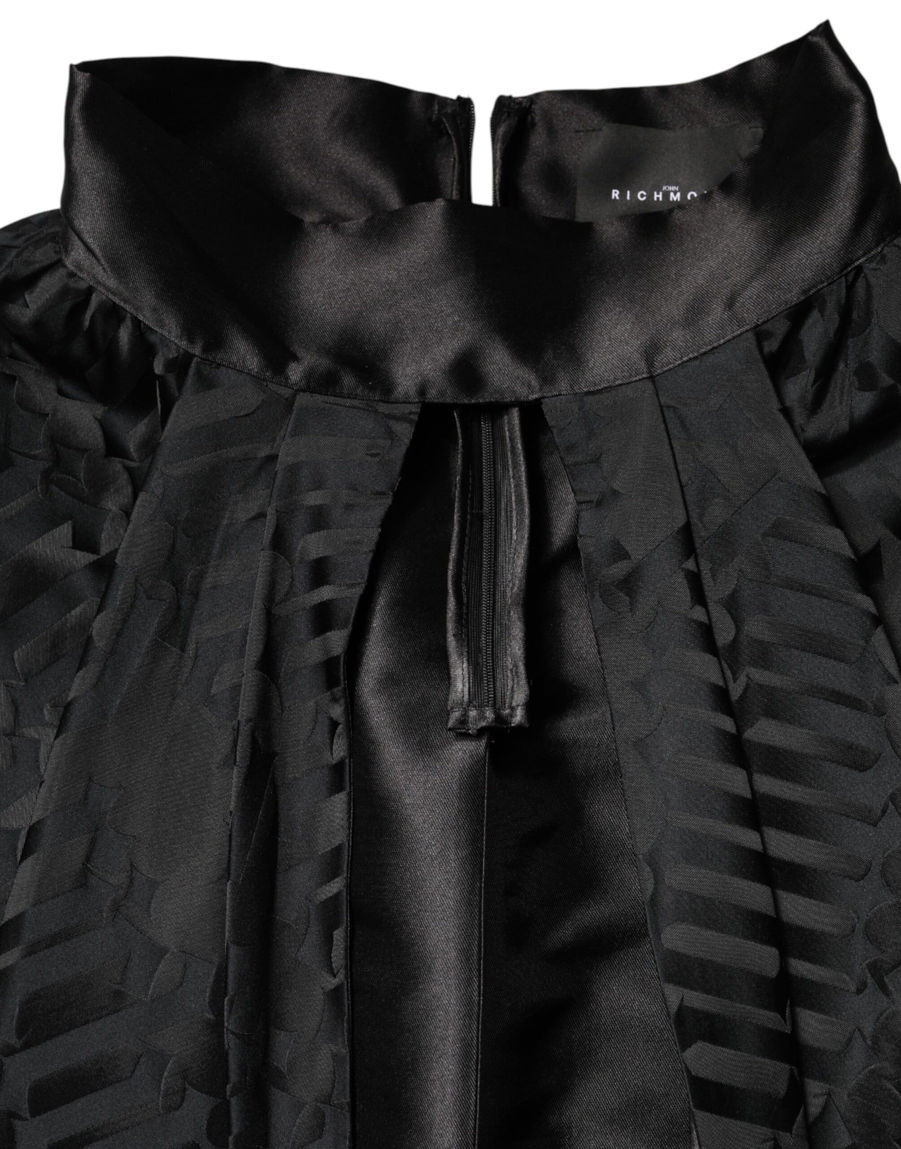 John Richmond Black Jacquard Deep V-neck Sleeveless 2 Pc Dress | Regal Royce