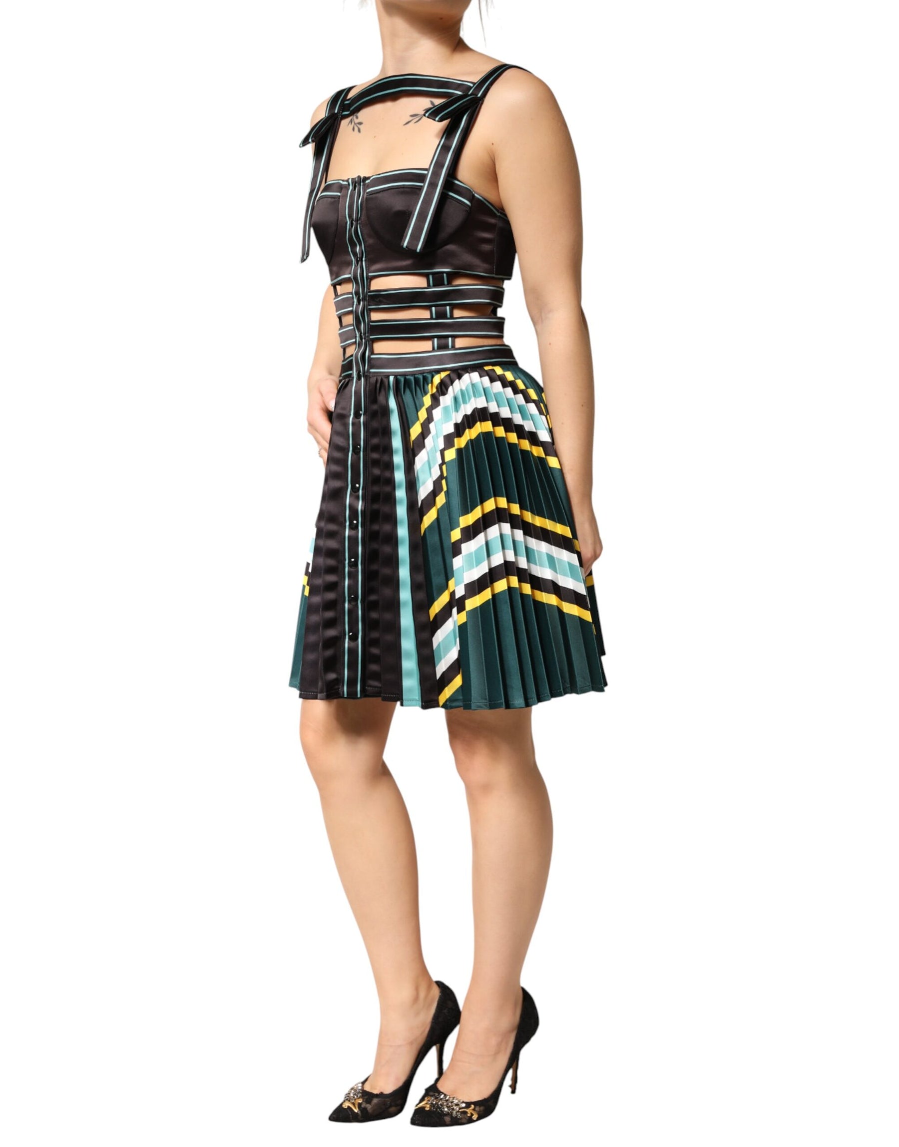Philosophy di Lorenzo Serafini Multicolor Sleeveless A-line Dress | Regal Royce