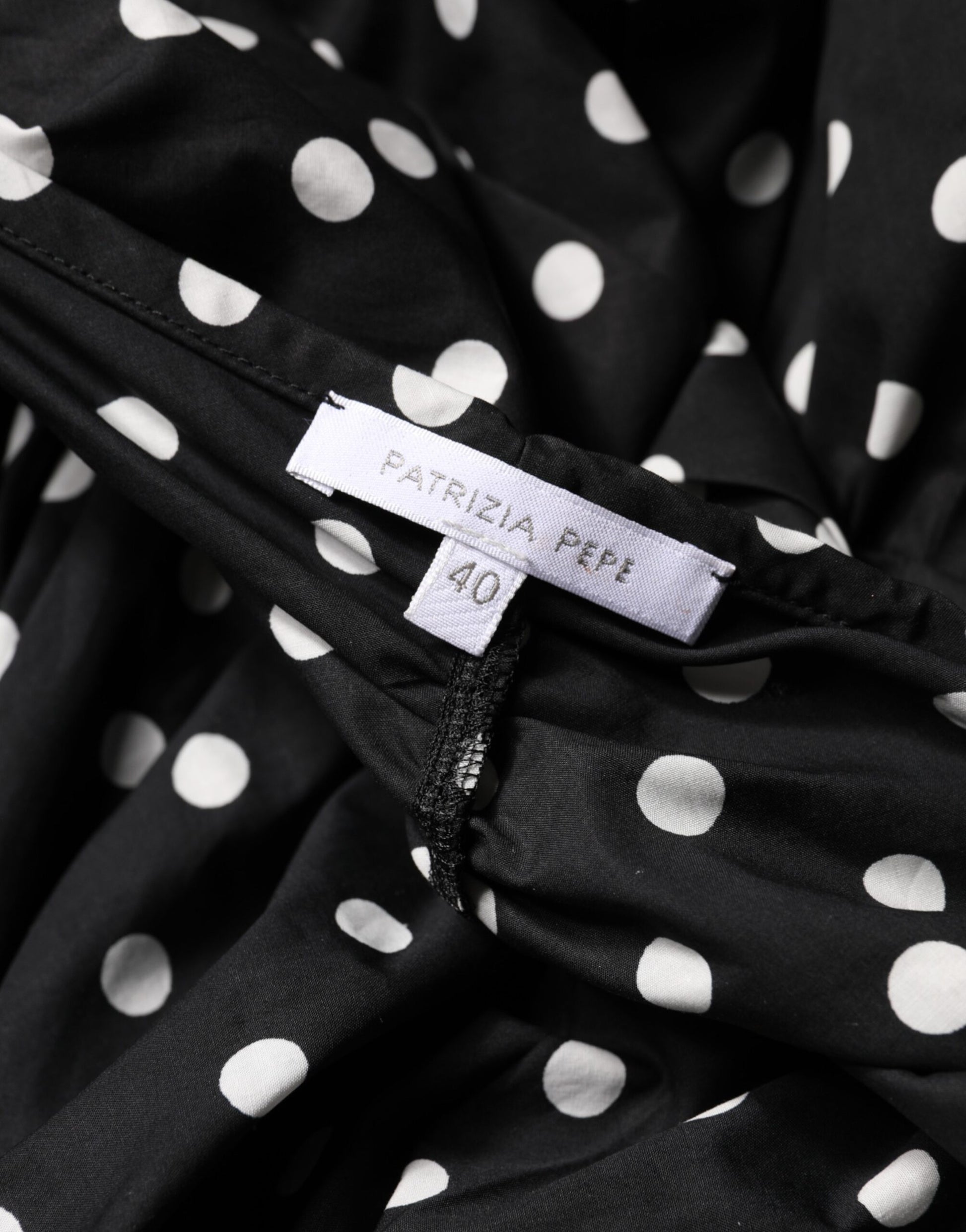 Patrizia Pepe Black White Polka Dot Short Sleeves Mini Dress | Regal Royce