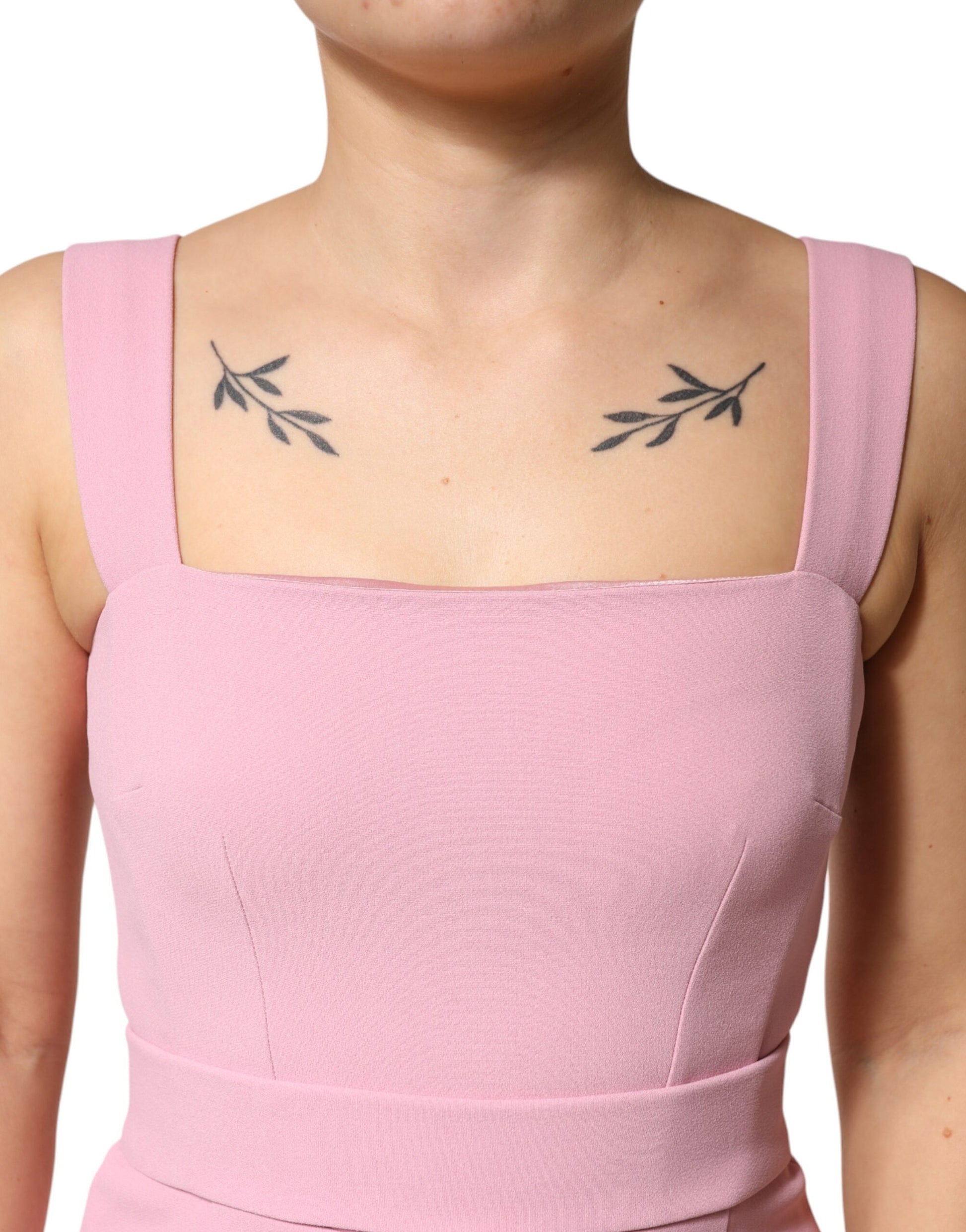 Dolce & Gabbana Pink Viscose Sleeveless Sheath Midi Dress | Regal Royce