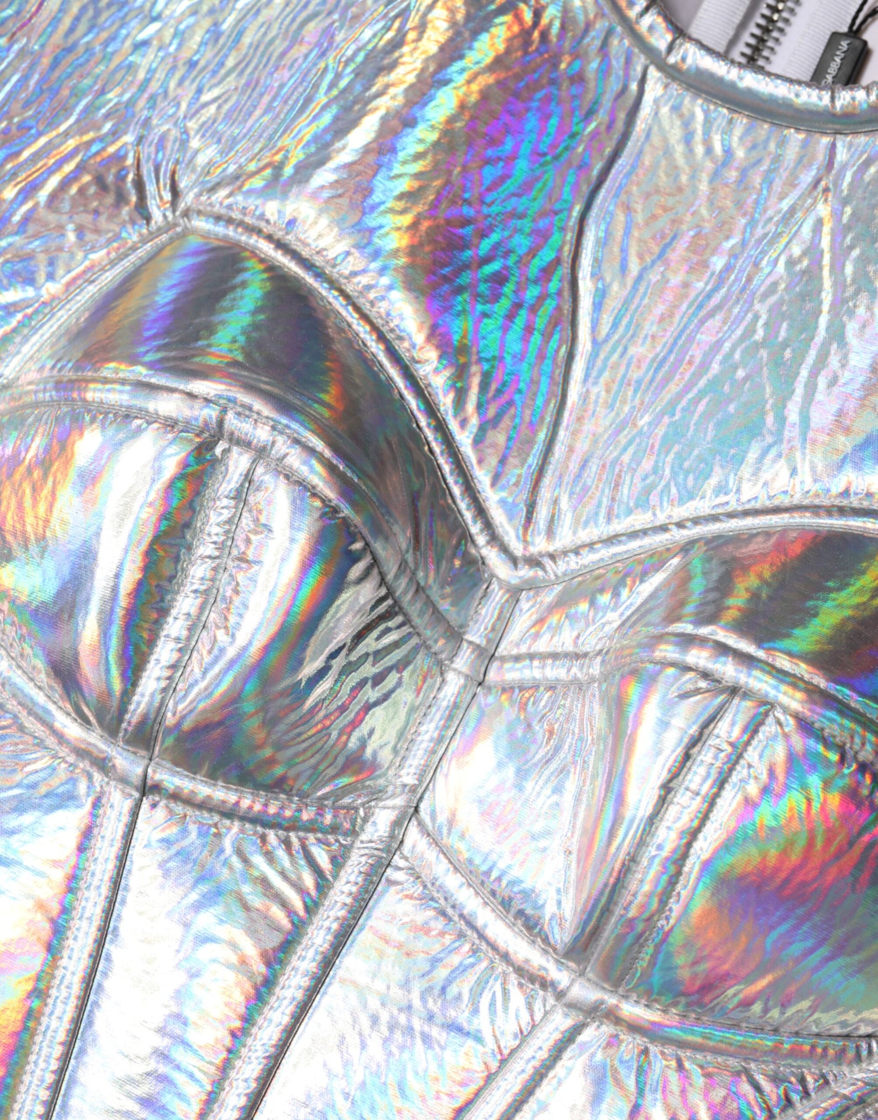 Dolce & Gabbana Silver Iridescent Bodycon Sheath Midi Dress | Regal Royce