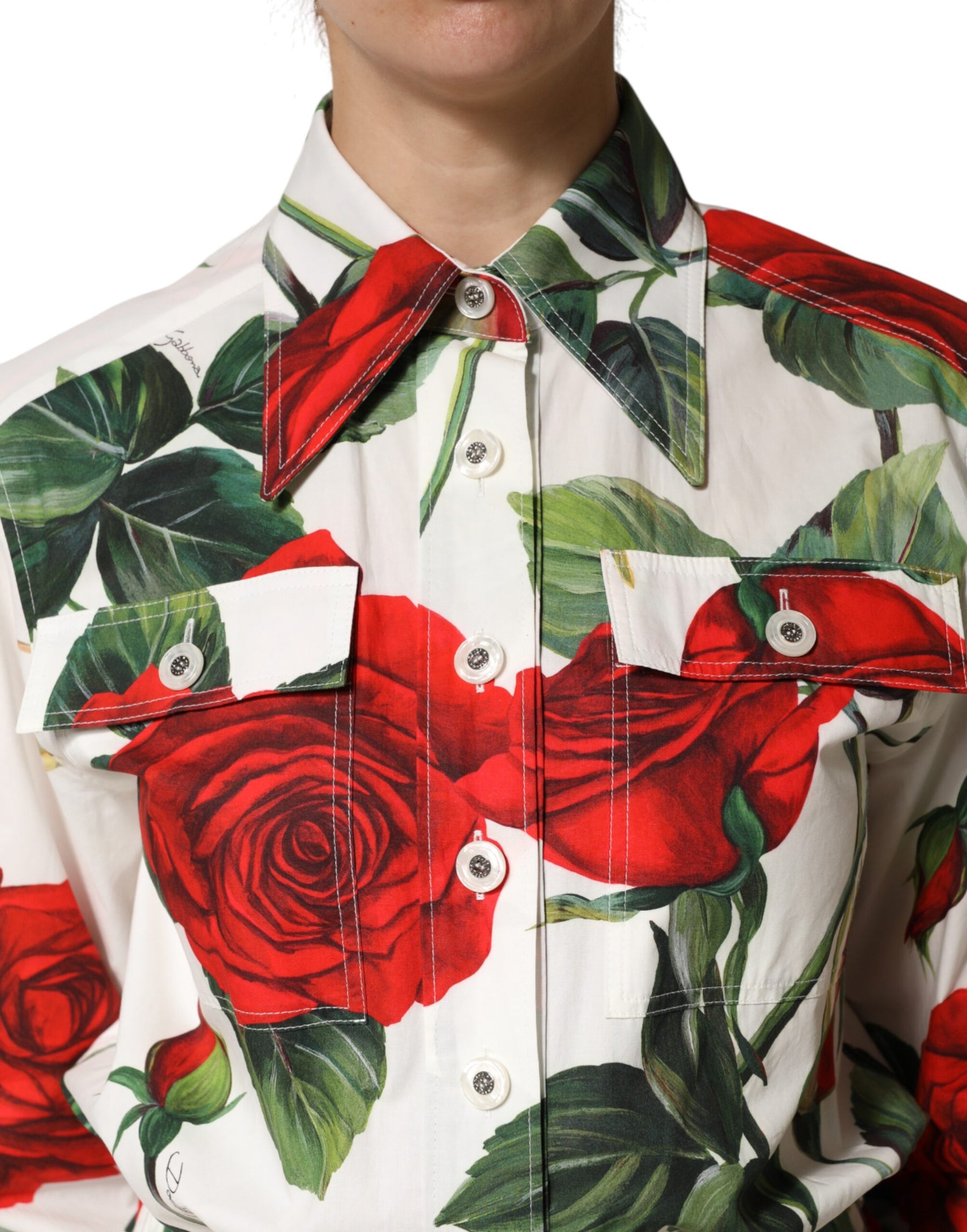 Dolce & Gabbana White Floral Print Cotton Jumpsuit Dress | Regal Royce