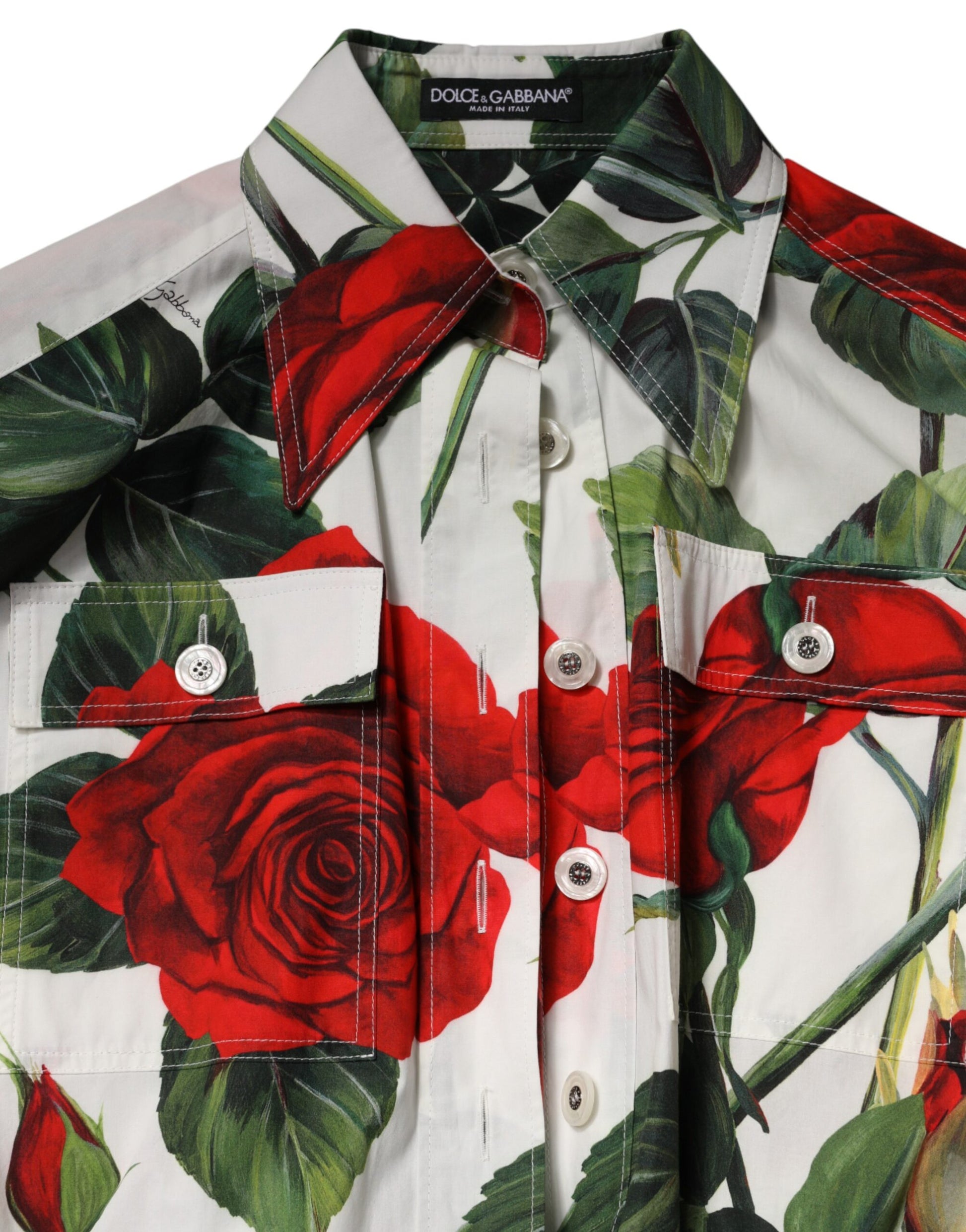 Dolce & Gabbana White Floral Print Cotton Jumpsuit Dress | Regal Royce