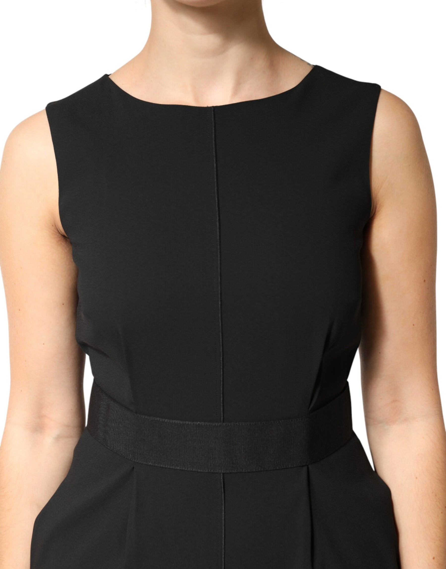Dolce & Gabbana Black Sleeveless Sheath Knee Length Dress | Regal Royce