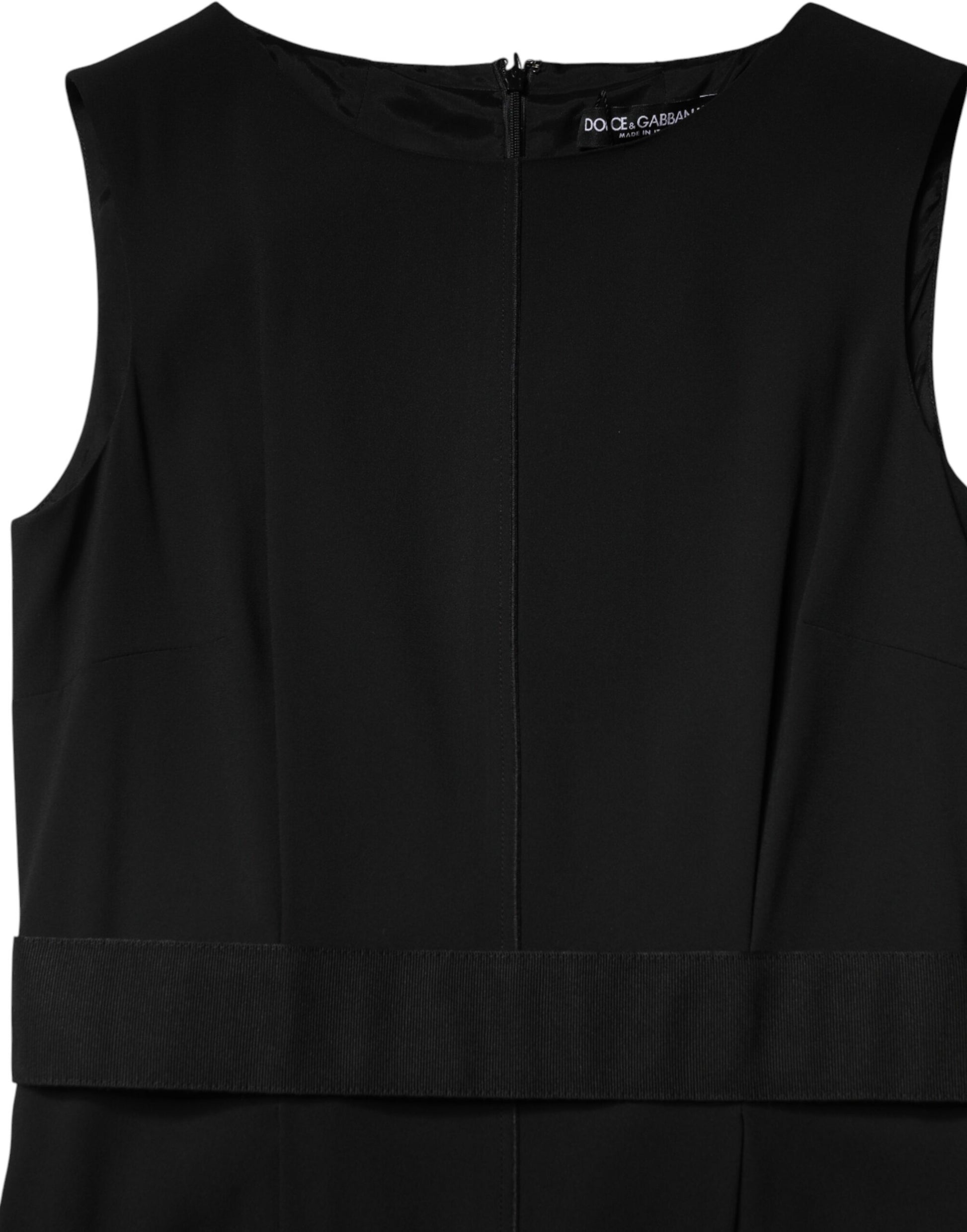 Dolce & Gabbana Black Sleeveless Sheath Knee Length Dress | Regal Royce