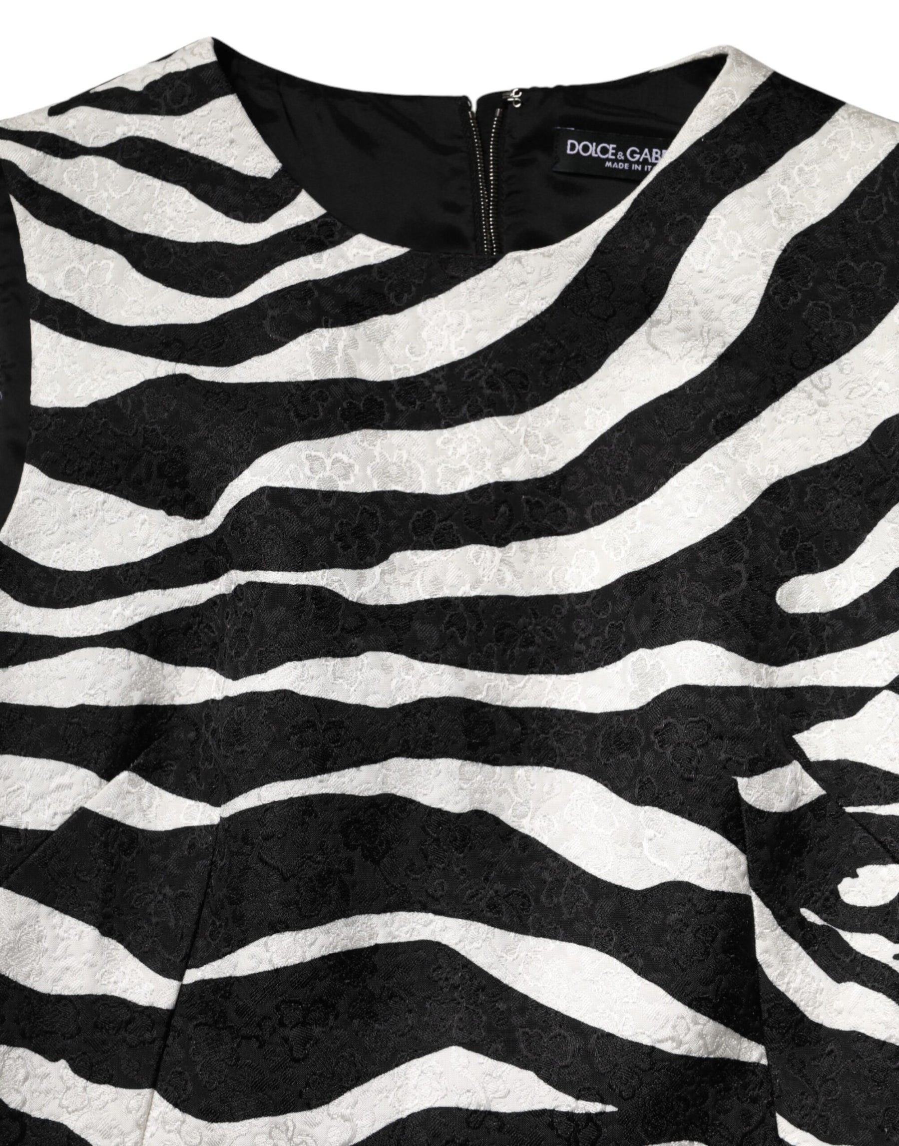 Dolce & Gabbana Black White Zebra Sleeveless A-line Dress | Regal Royce