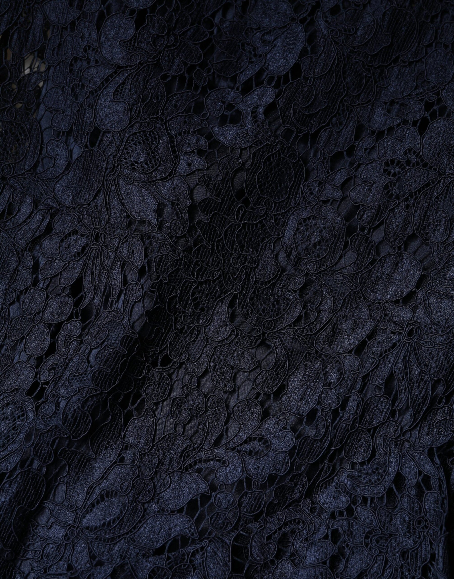 Dolce & Gabbana Blue Lace Ruffle A-line Knee Length Dress | Regal Royce