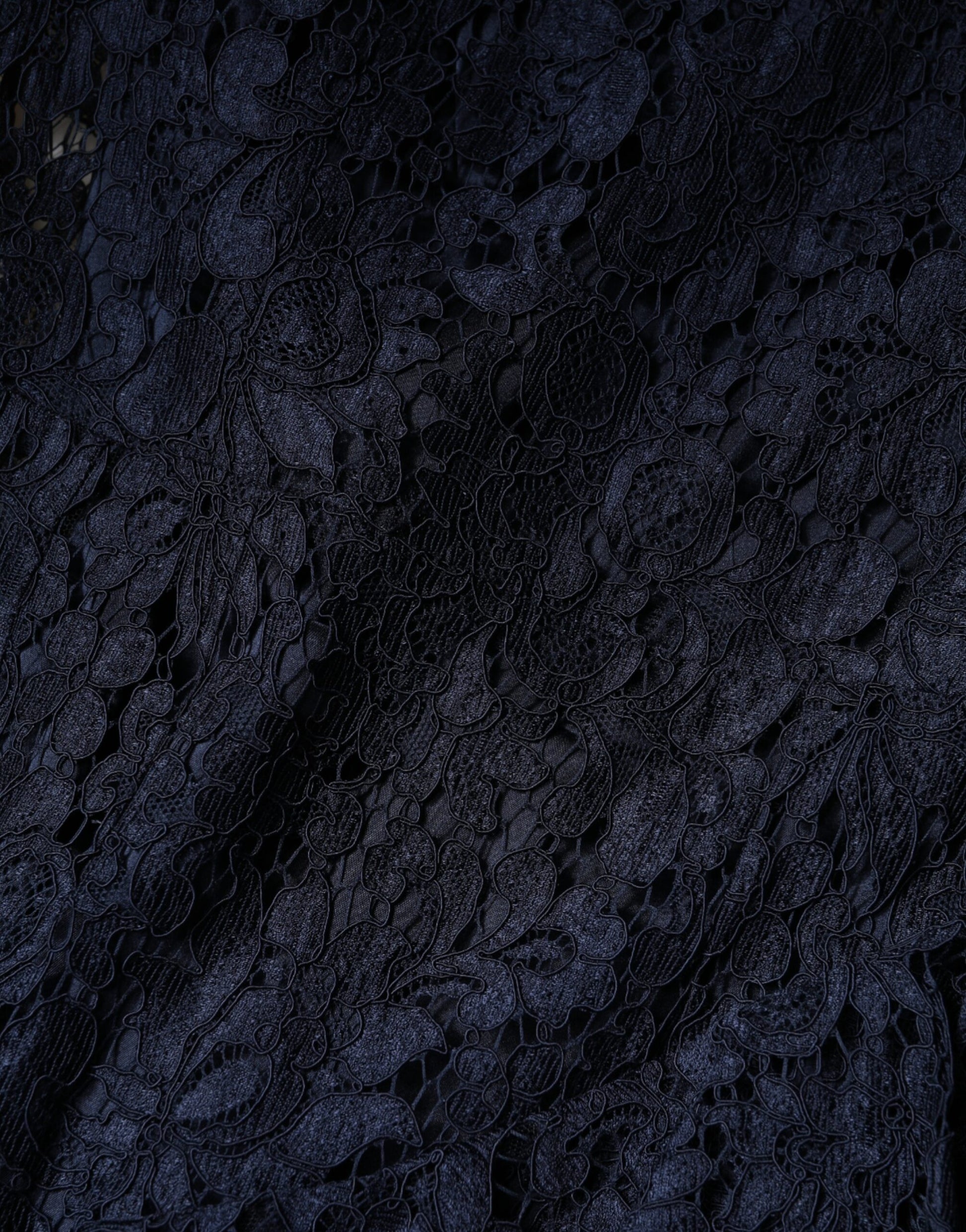 Dolce & Gabbana Blue Lace Ruffle A-line Knee Length Dress | Regal Royce