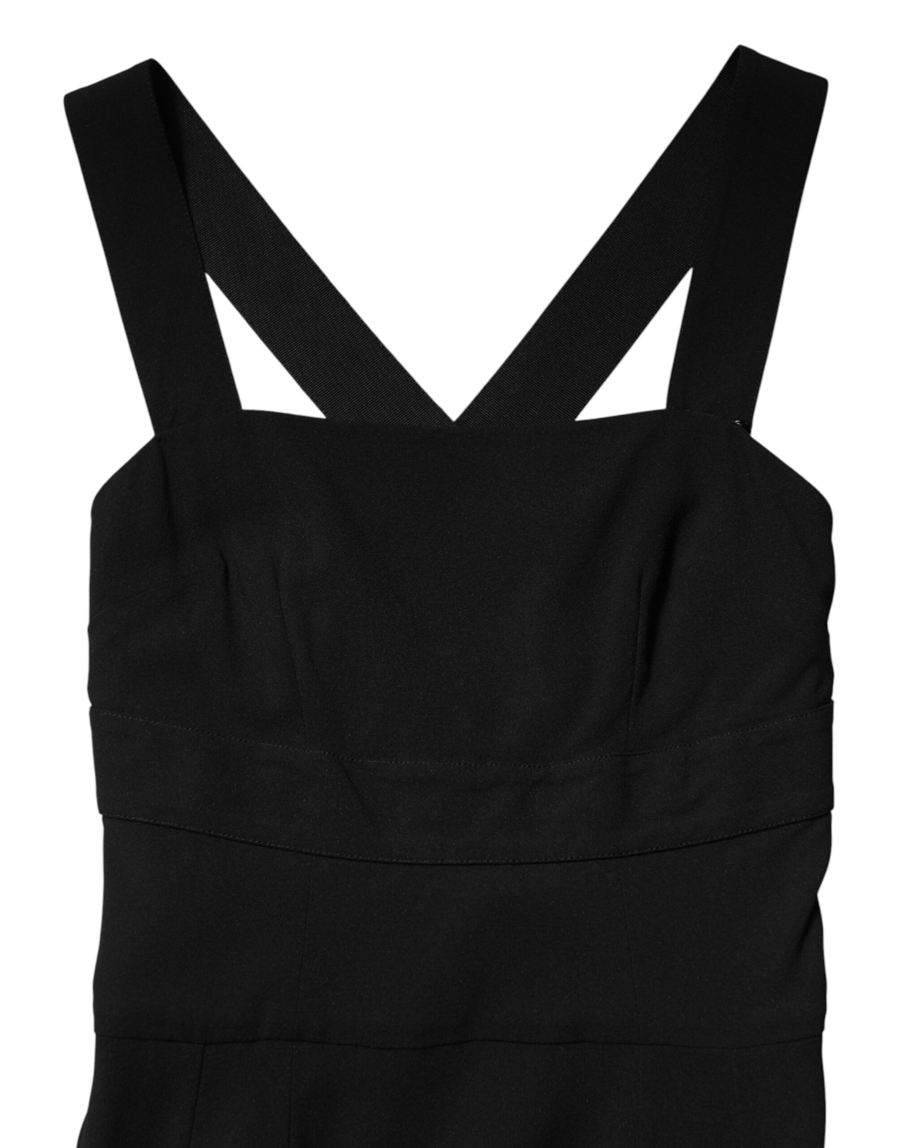 Dolce & Gabbana Black Square Neck Sleeveless Midi Dress | Regal Royce