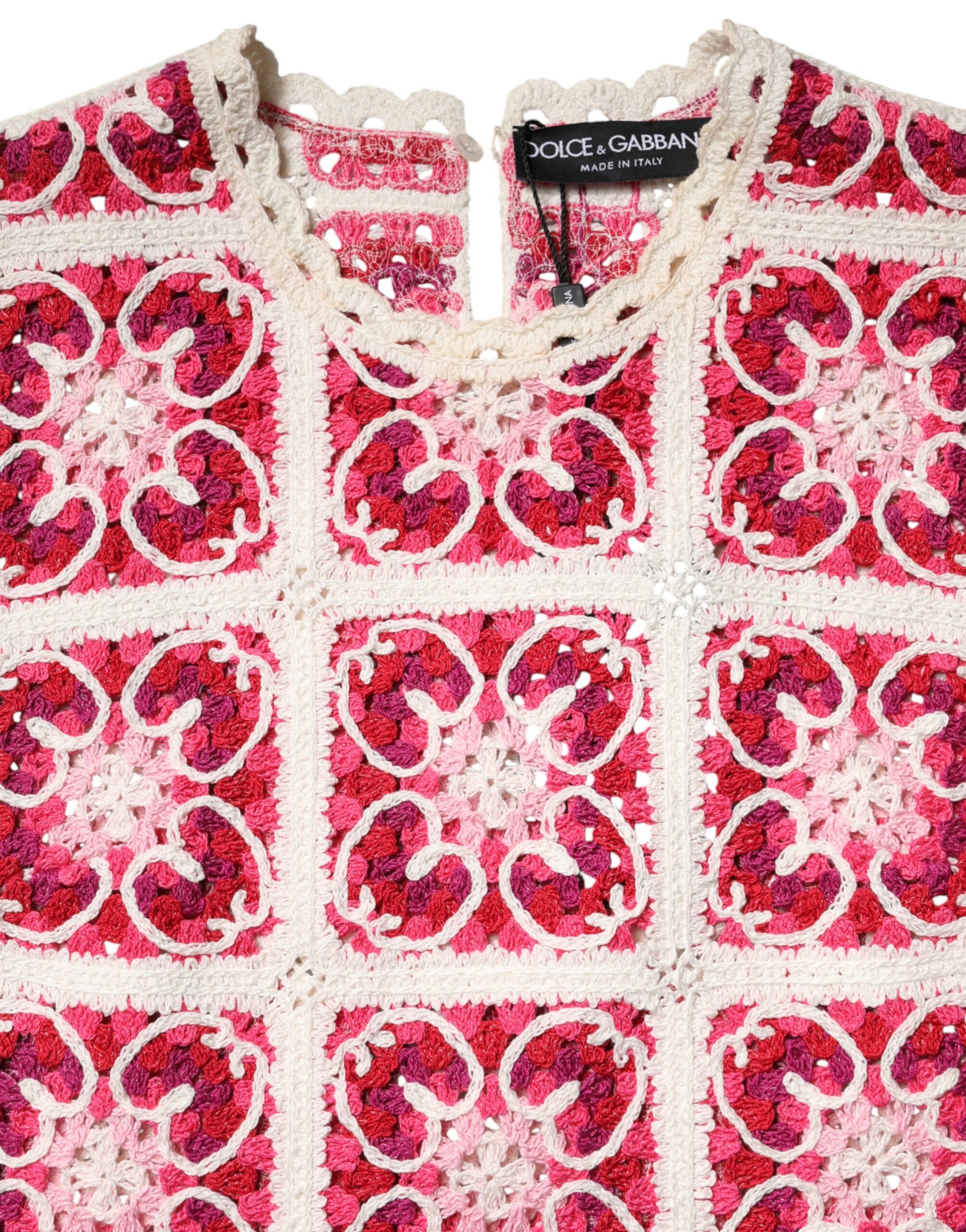 Dolce & Gabbana Multicolor Brick Stitched Crochet Mini Dress | Regal Royce