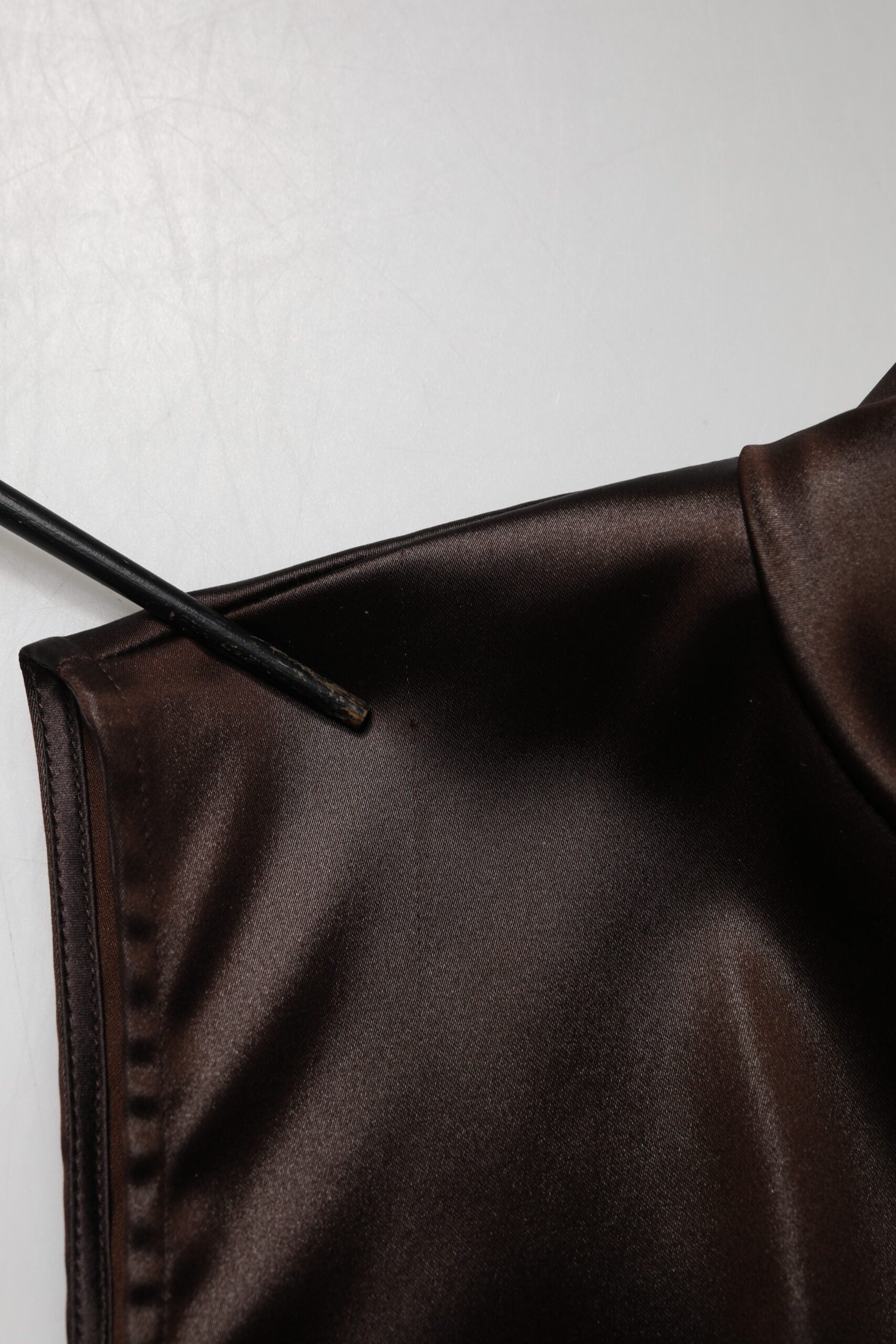 Dolce & Gabbana Brown Satin Sheath Midi SleeveLess Dress | Regal Royce