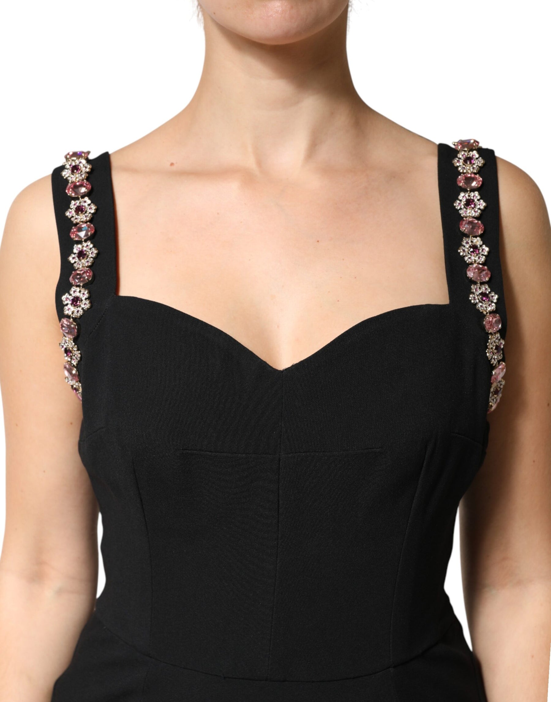 Dolce & Gabbana Black Embellished Bodycon Long Gown Dress | Regal Royce